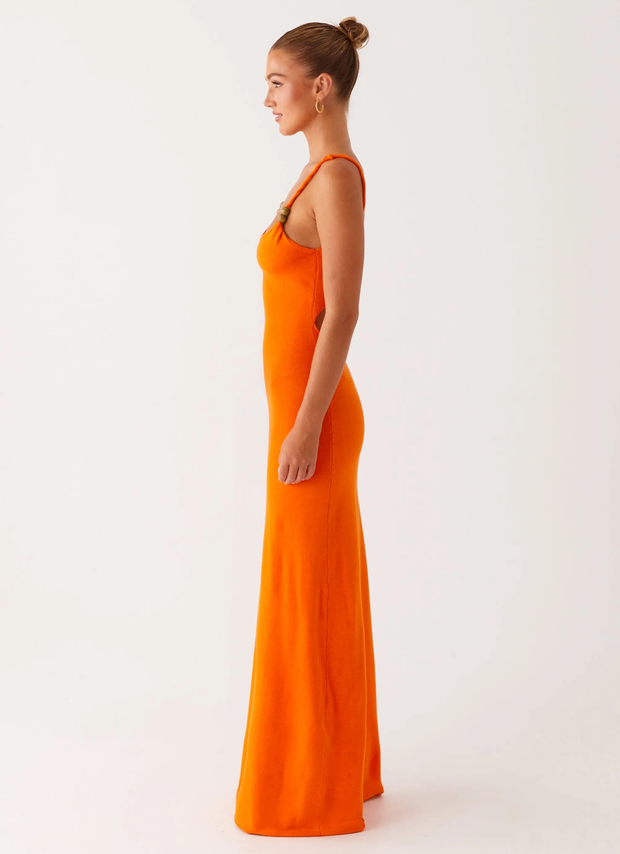 Elaina Knit Maxi Dress - Orange Chic Style Contemporary Vibe