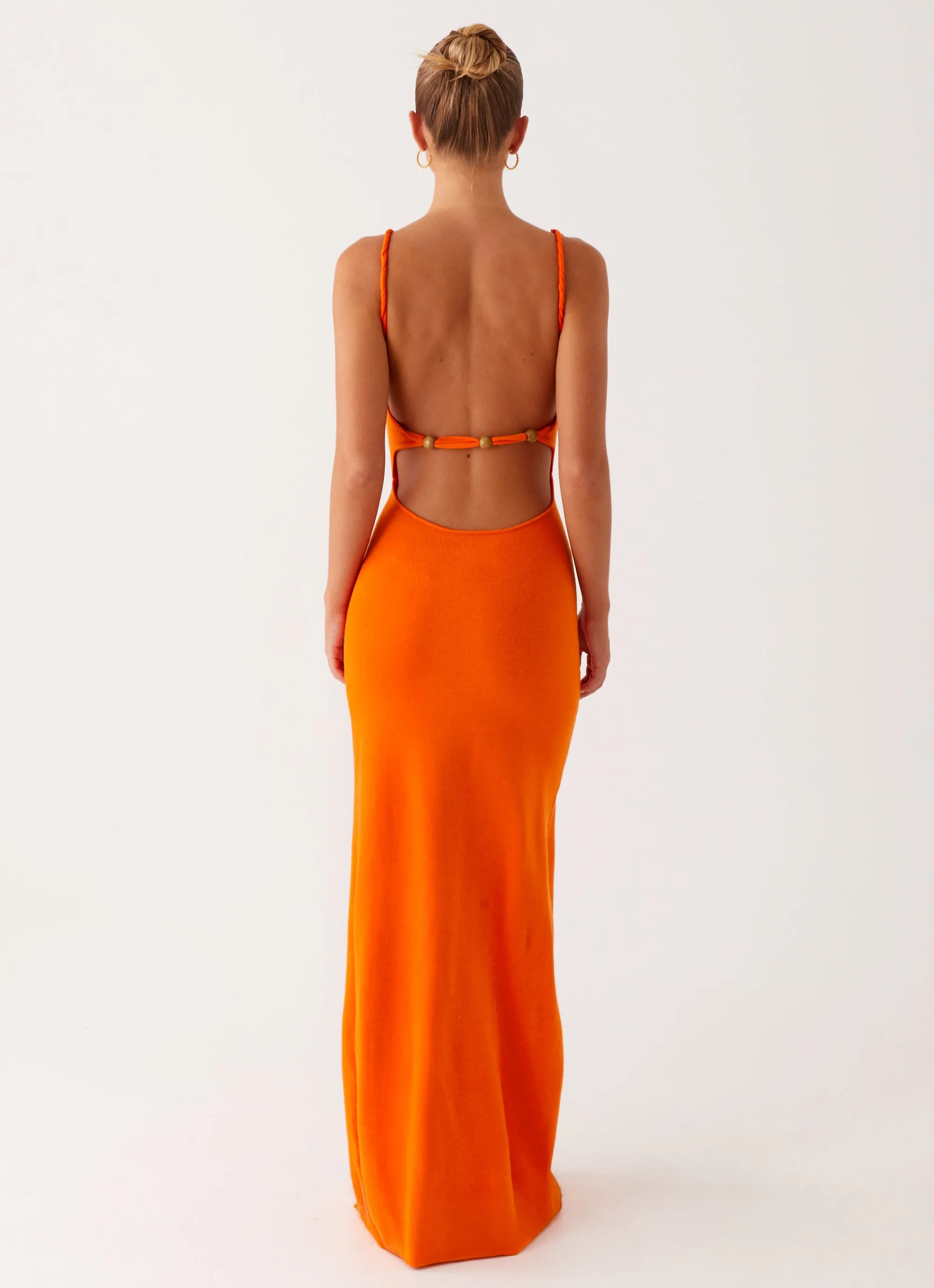 Wrap Glow Elaina Knit Maxi Dress - Orange