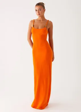 Raglan-Sleeve Elaina Knit Maxi Dress - Orange