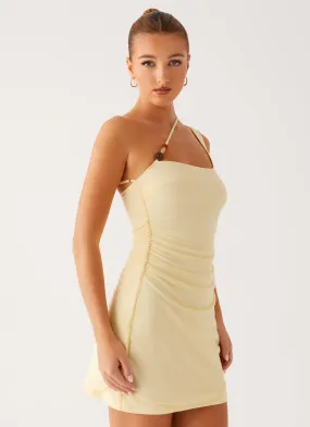 Elane Mini Dress - Yellow Hidden Pocket