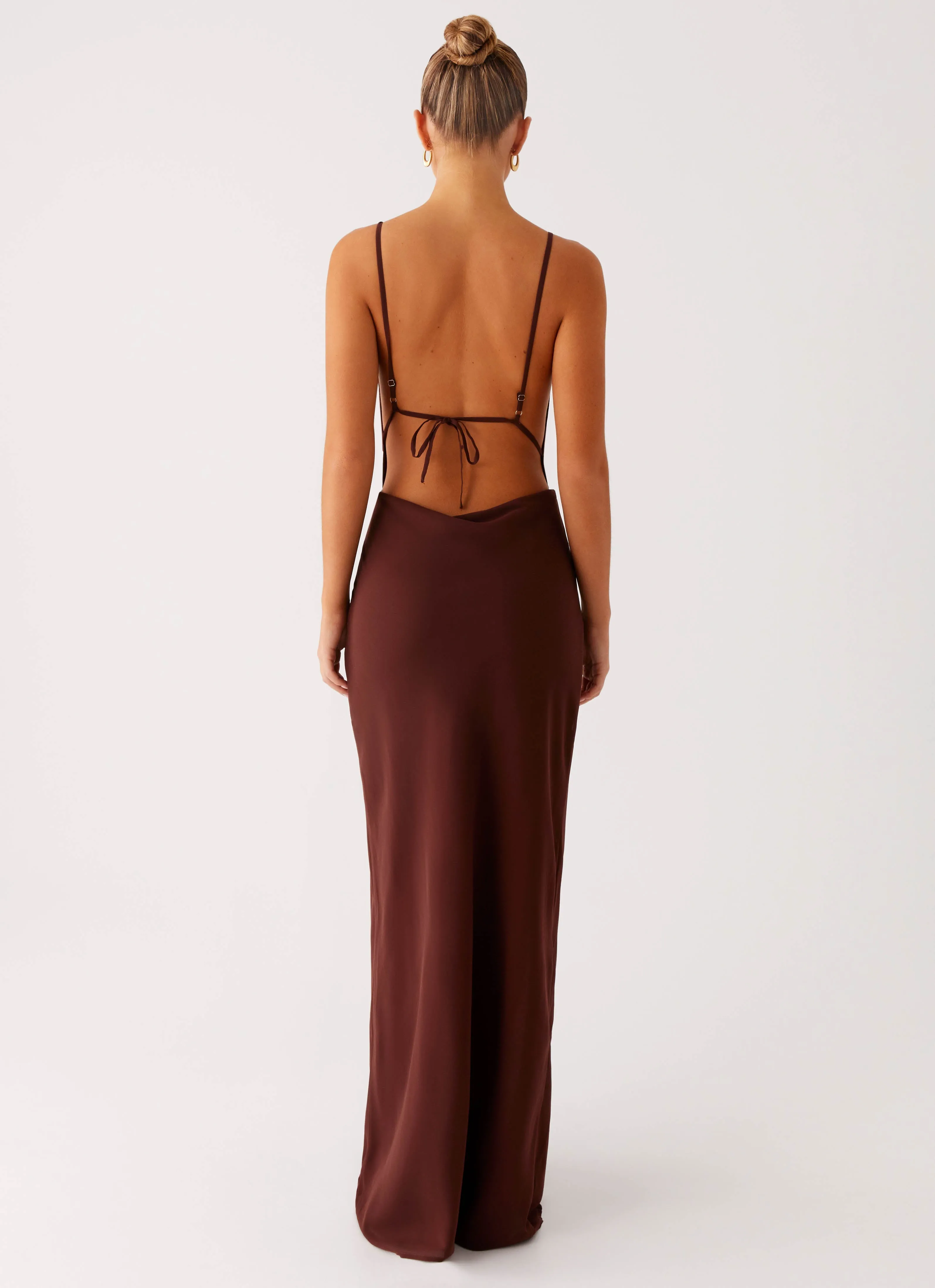 Elation Cowl Neck Maxi Dress - Chocolate Sleek Layer