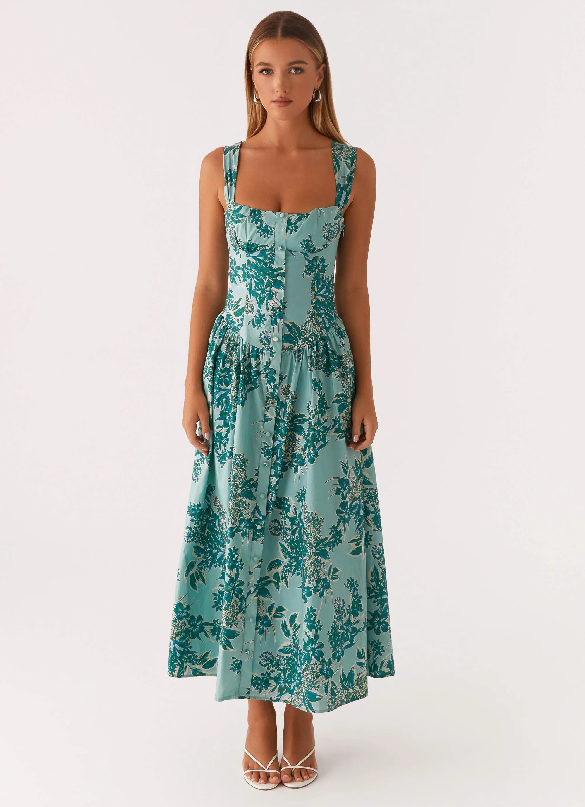 Summer Air Emmalina Midi Dress - Cloud Nine Floral