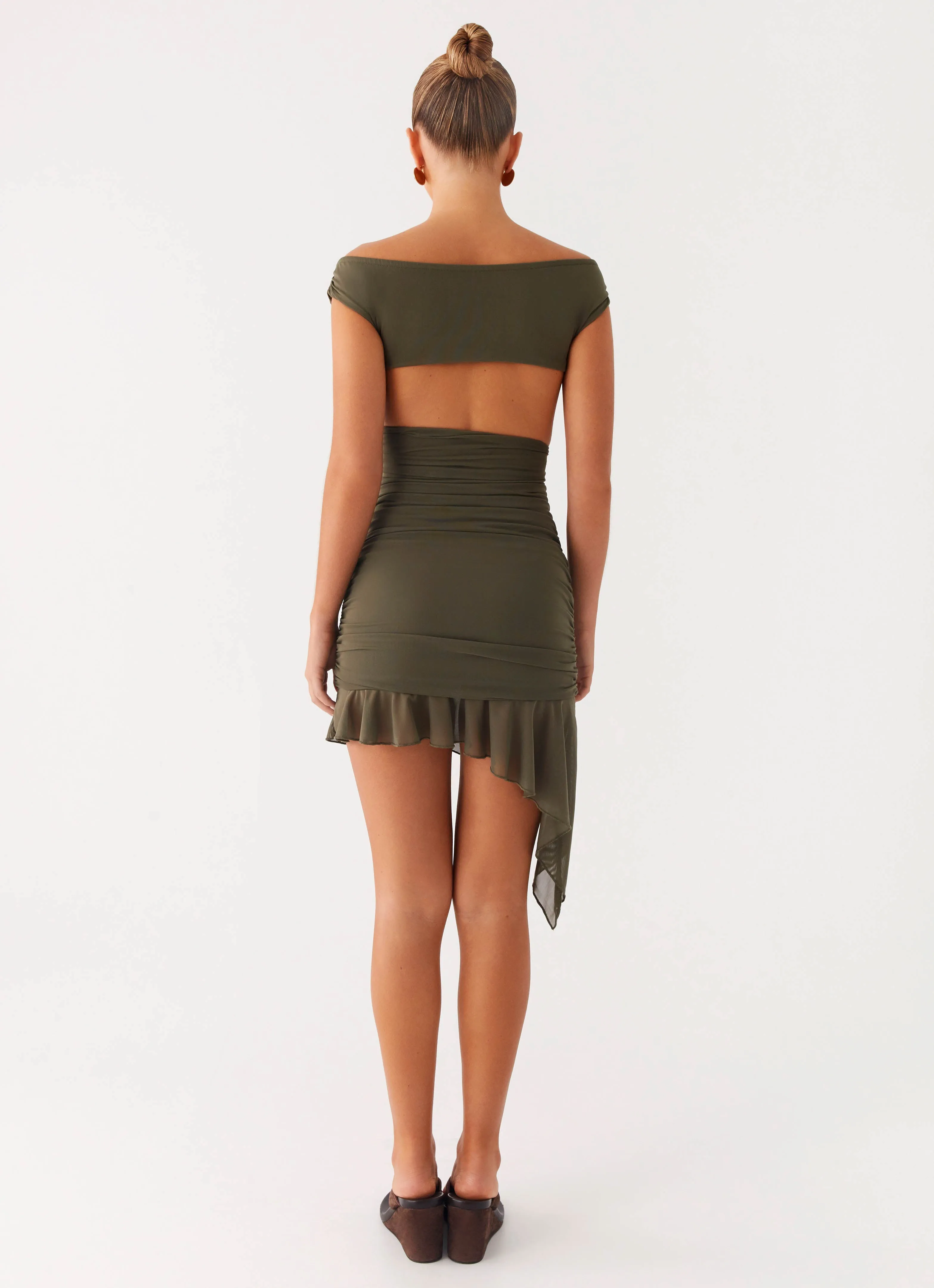 Laidback Mood Ivy Whisper Mini Dress - Khaki