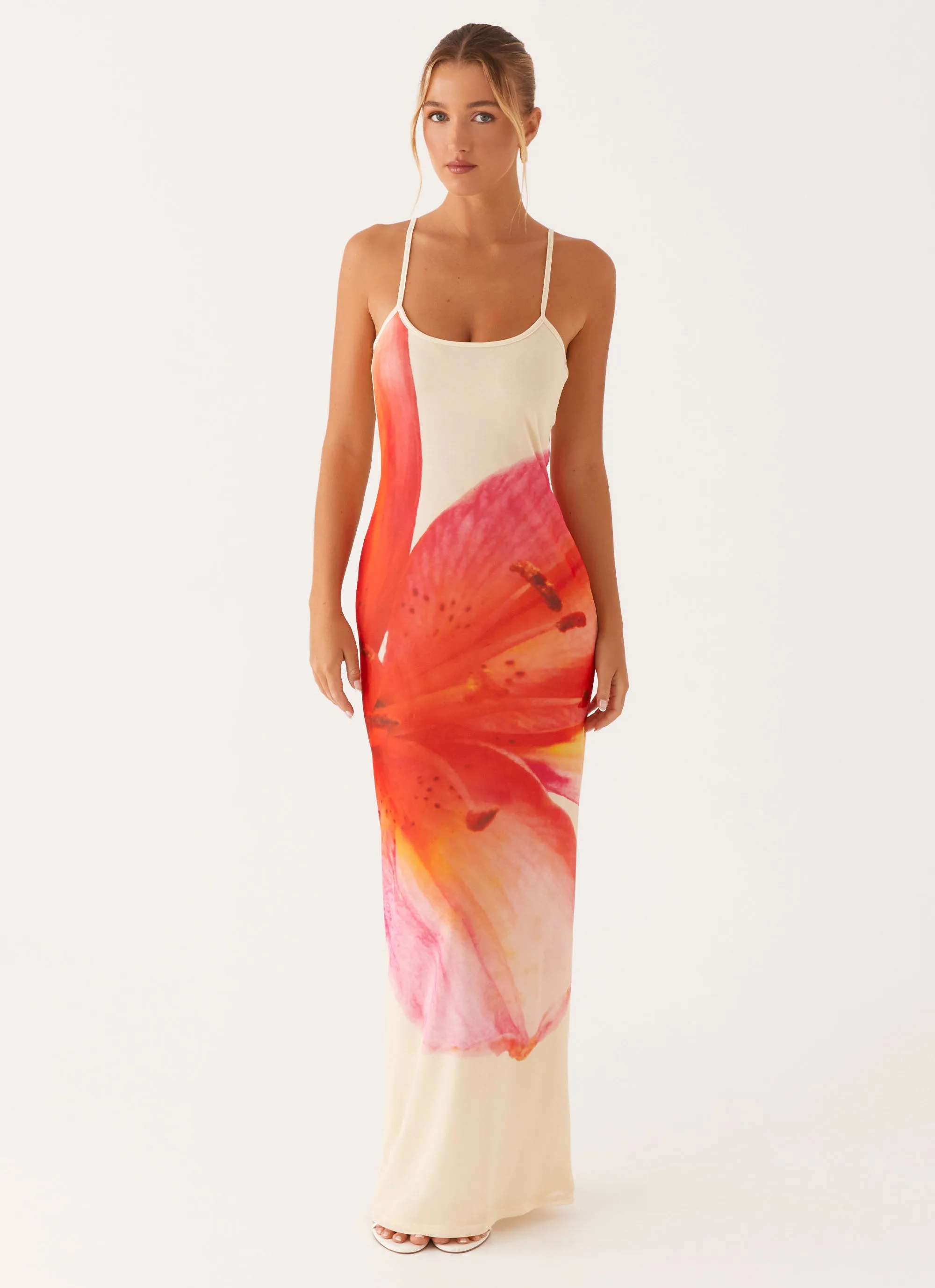 City Casual Bad News Mesh Maxi Dress - Yellow Floral