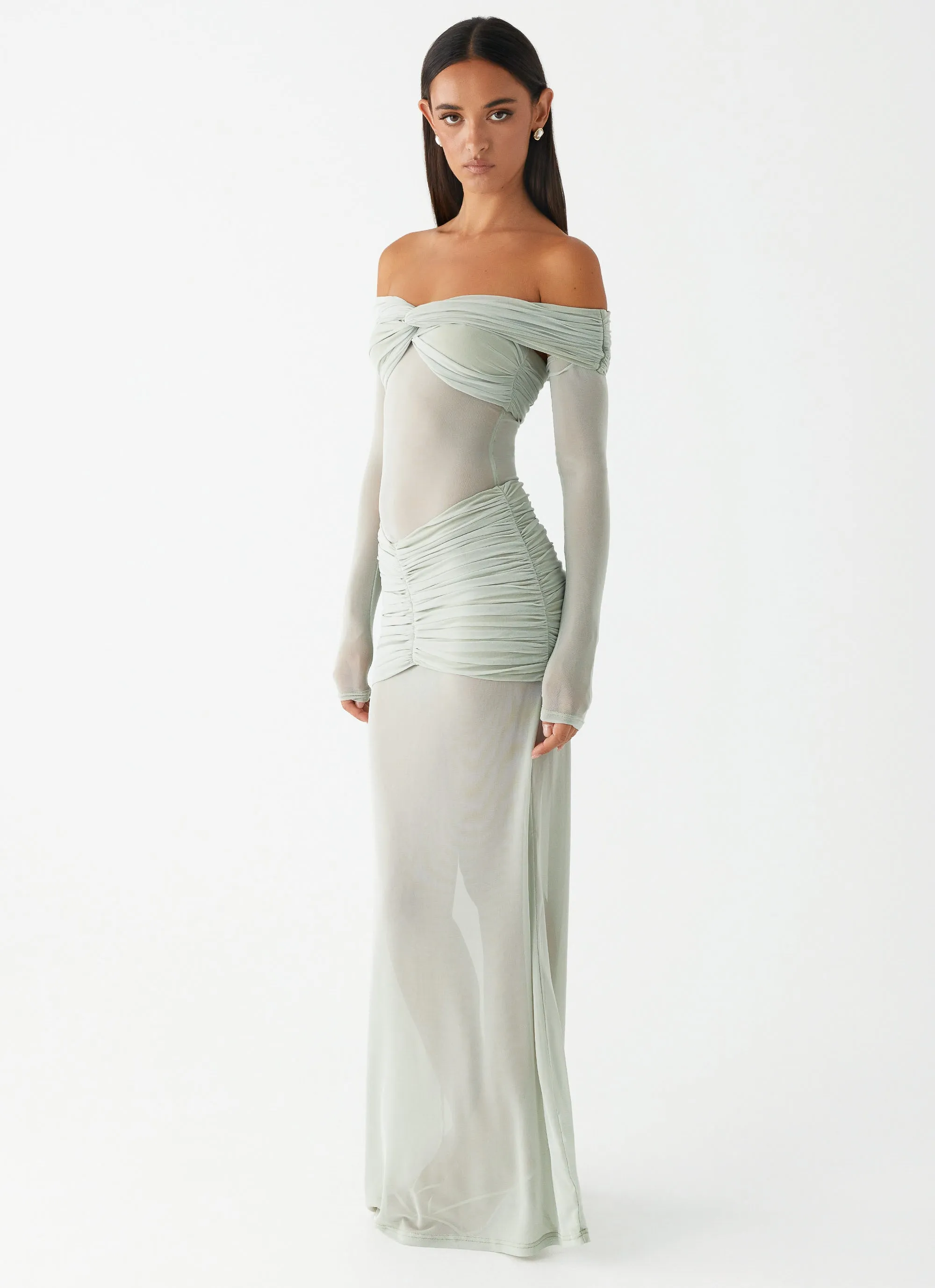 WideCollarDesign Mercy Maxi Dress - Sage