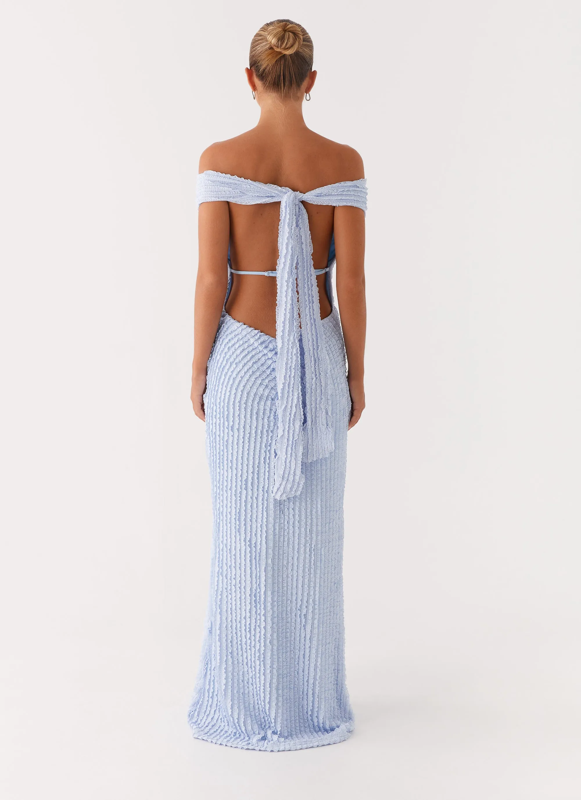 Chantelle Maxi Dress - Blue Work Vibe Halter neck