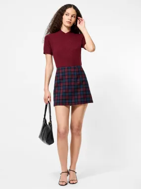 Melba Plaid Suiting Mini Skirt Relaxed Motion