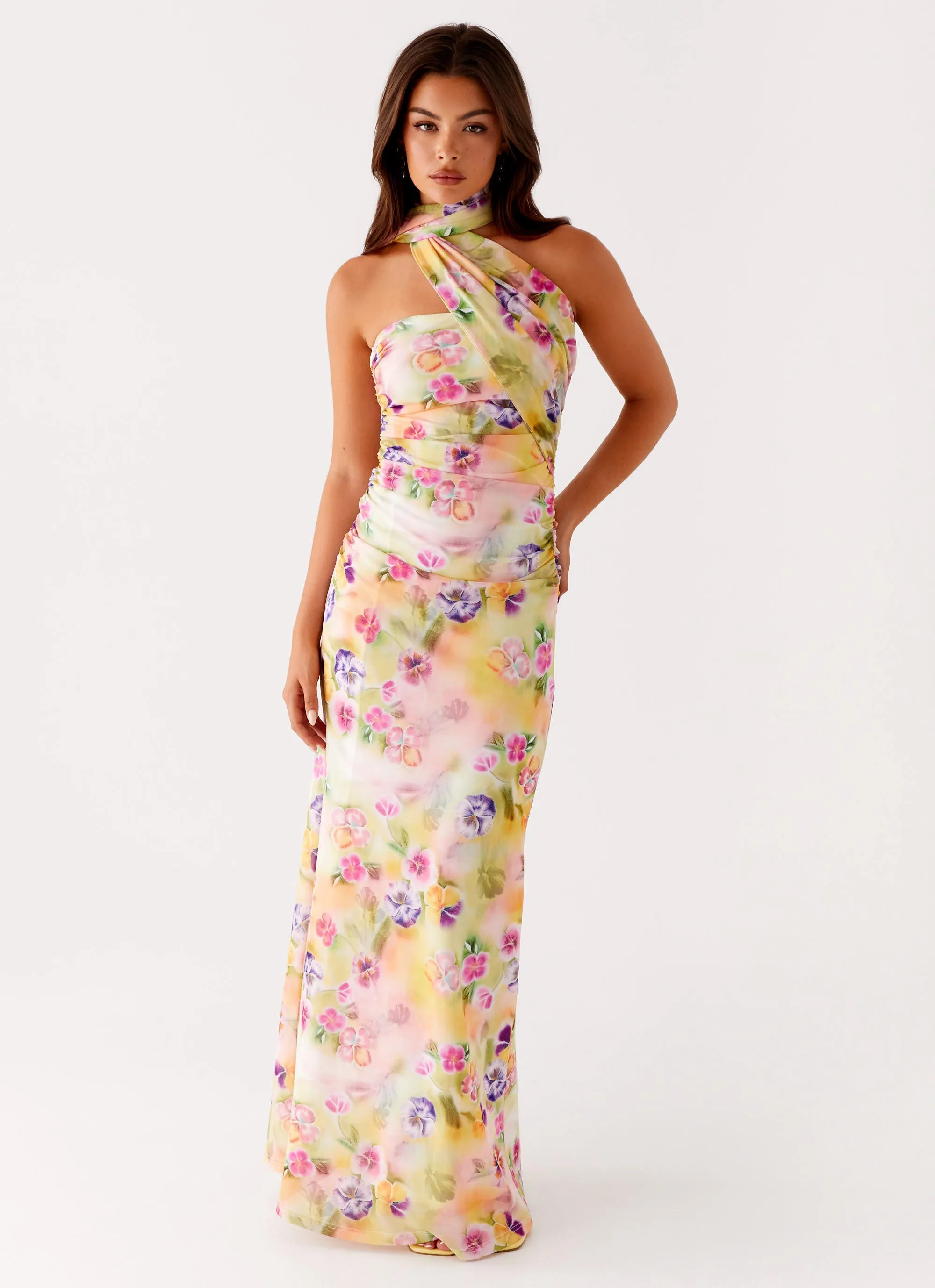 Street Casual Pure Elegance Songbird Maxi Dress - Sunburst Floral