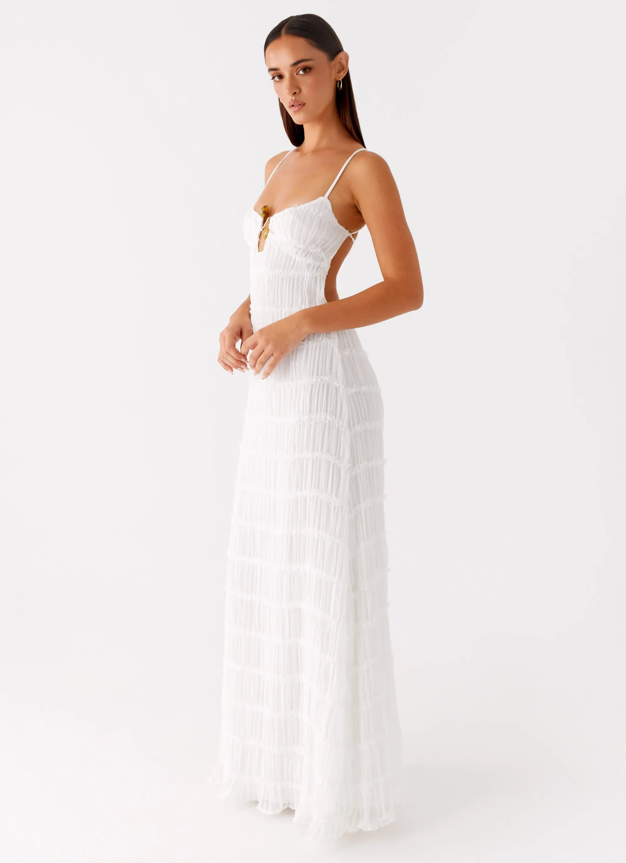 Darwin Maxi Dress - White Grace Flow Bow Glow
