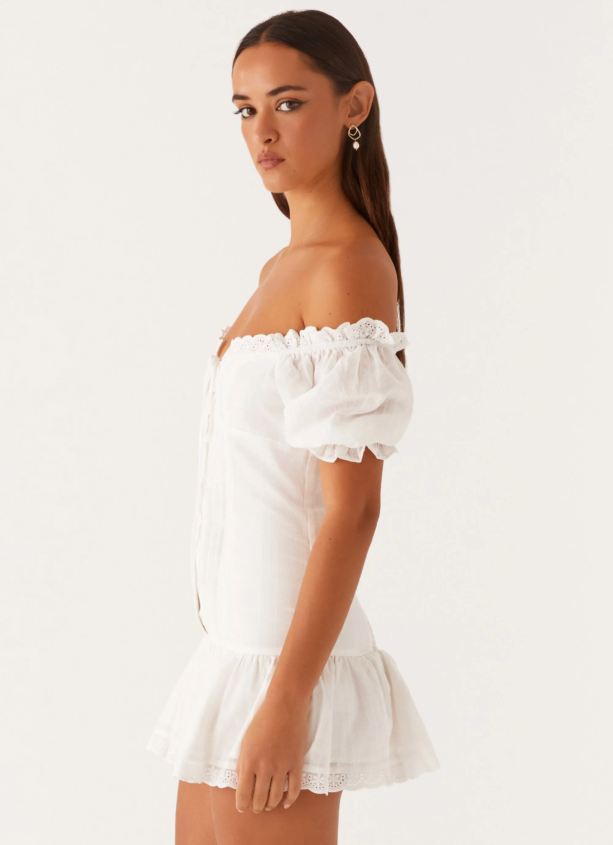 Bold Look Spring Must Have Hundred Percent Mini Dress - White