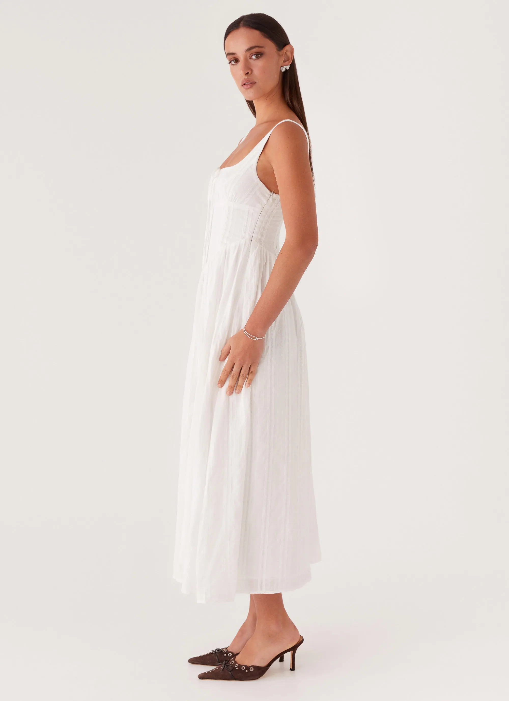Soft fabric piece Pascuelle Midi Dress - White
