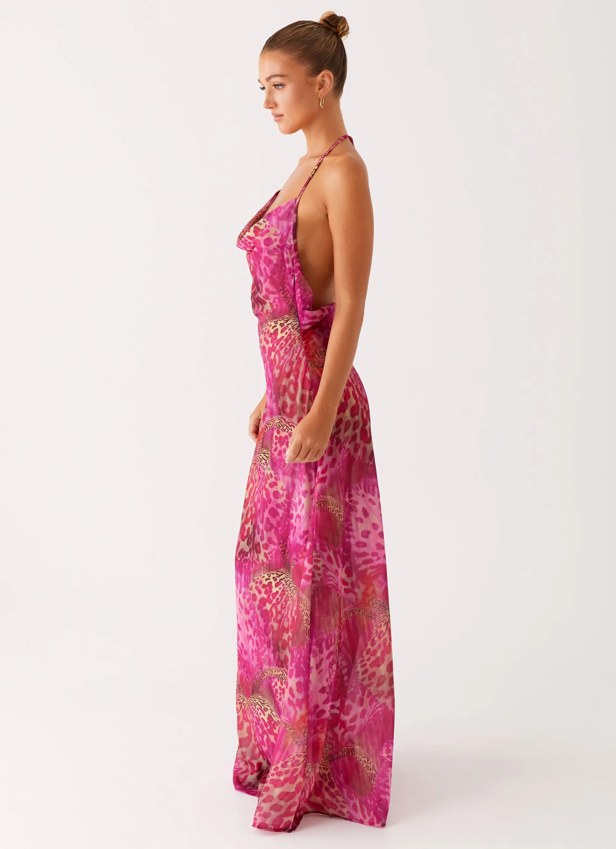 Side-Slit Fantasy Maxi Dress - Lavender Lagoon