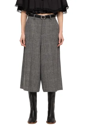 Eleni Culotte Pants with Leather Belt Flattering Waist Low Profile Design