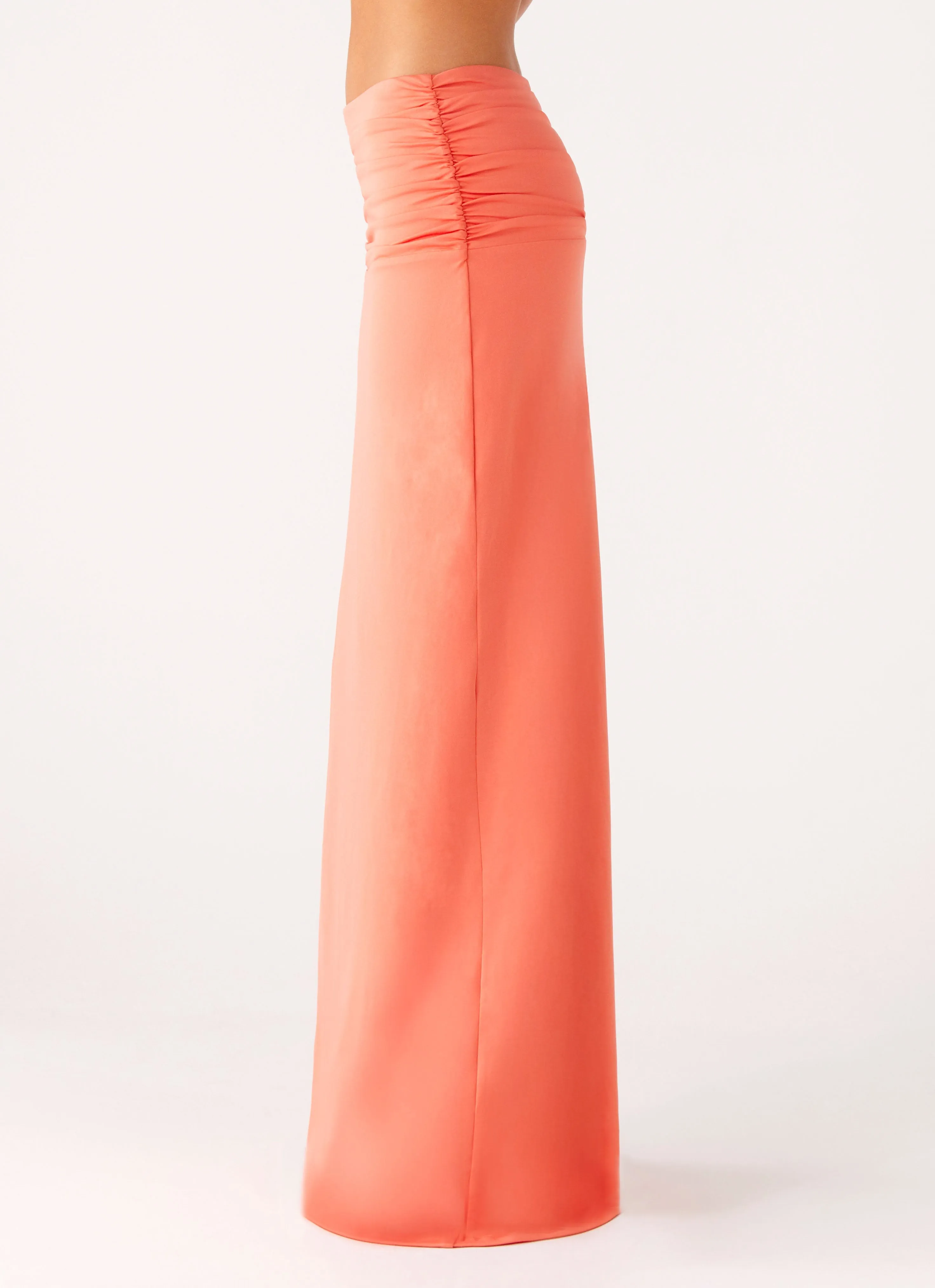 Breathable mesh lining Seamless construction Elisabetta Maxi Skirt - Coral