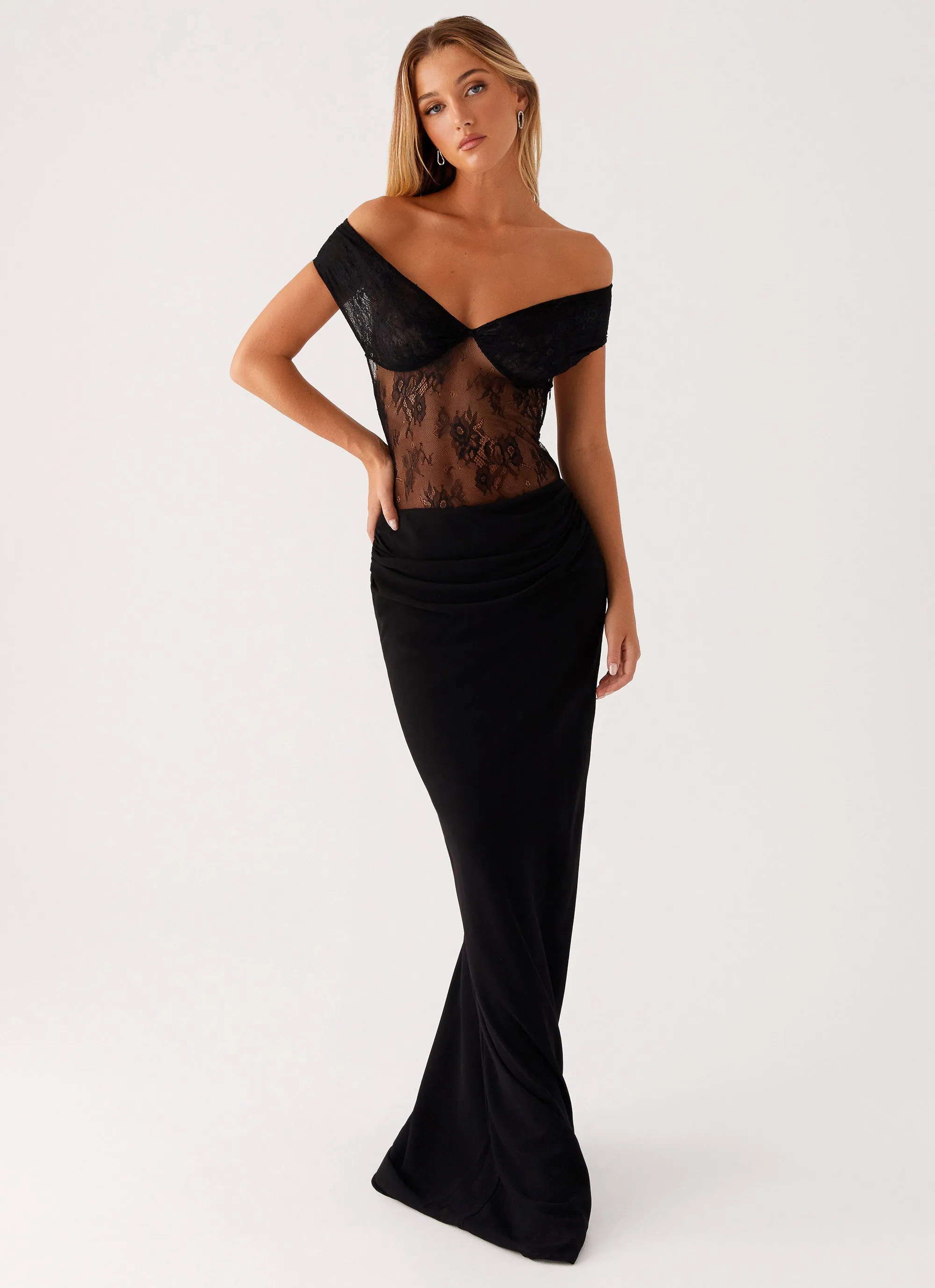 Elle Maxi Dress - Black Calm Grace Evening Wear