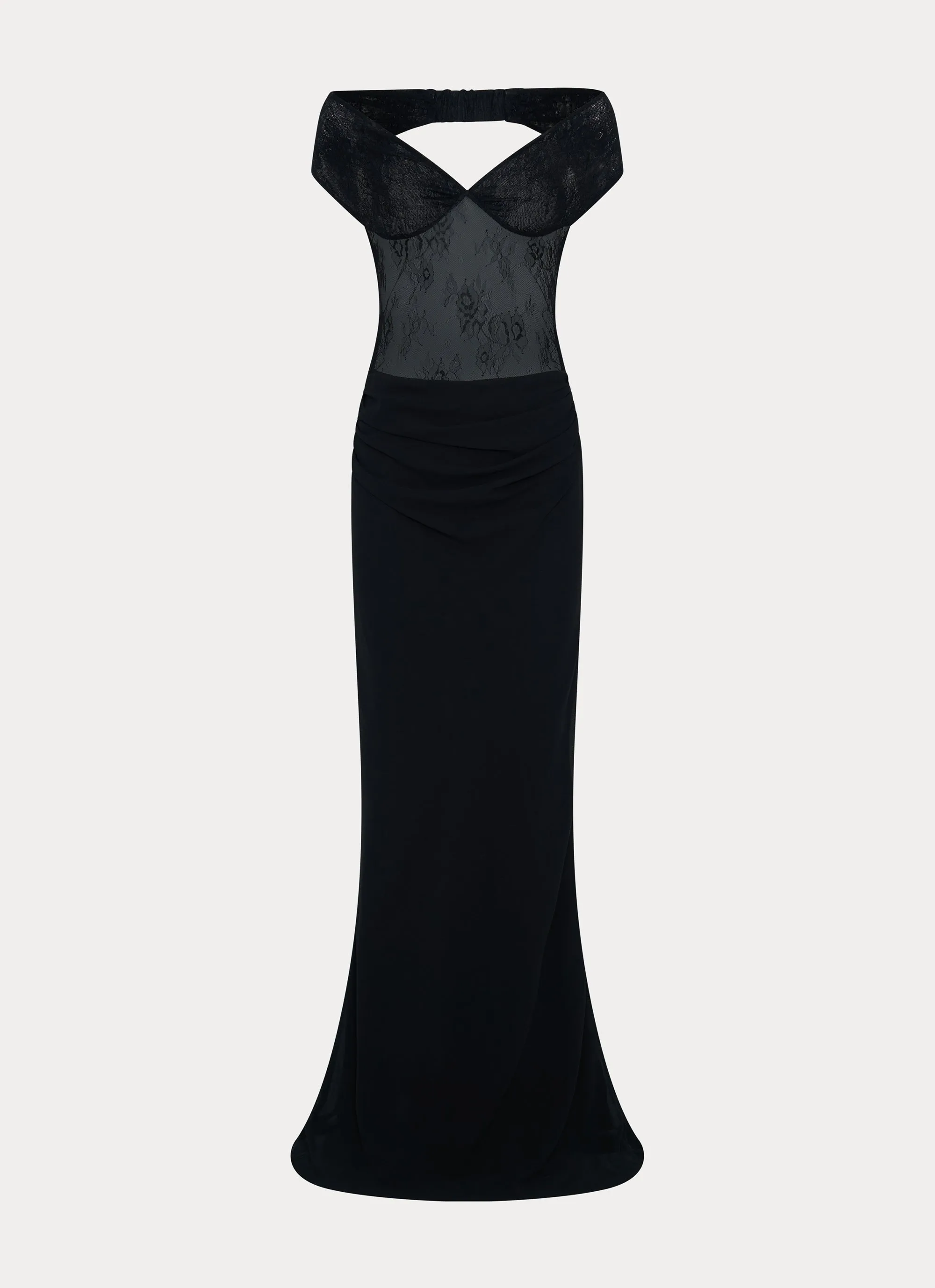 Elle Maxi Dress - Black Beadwork Zip-Closure