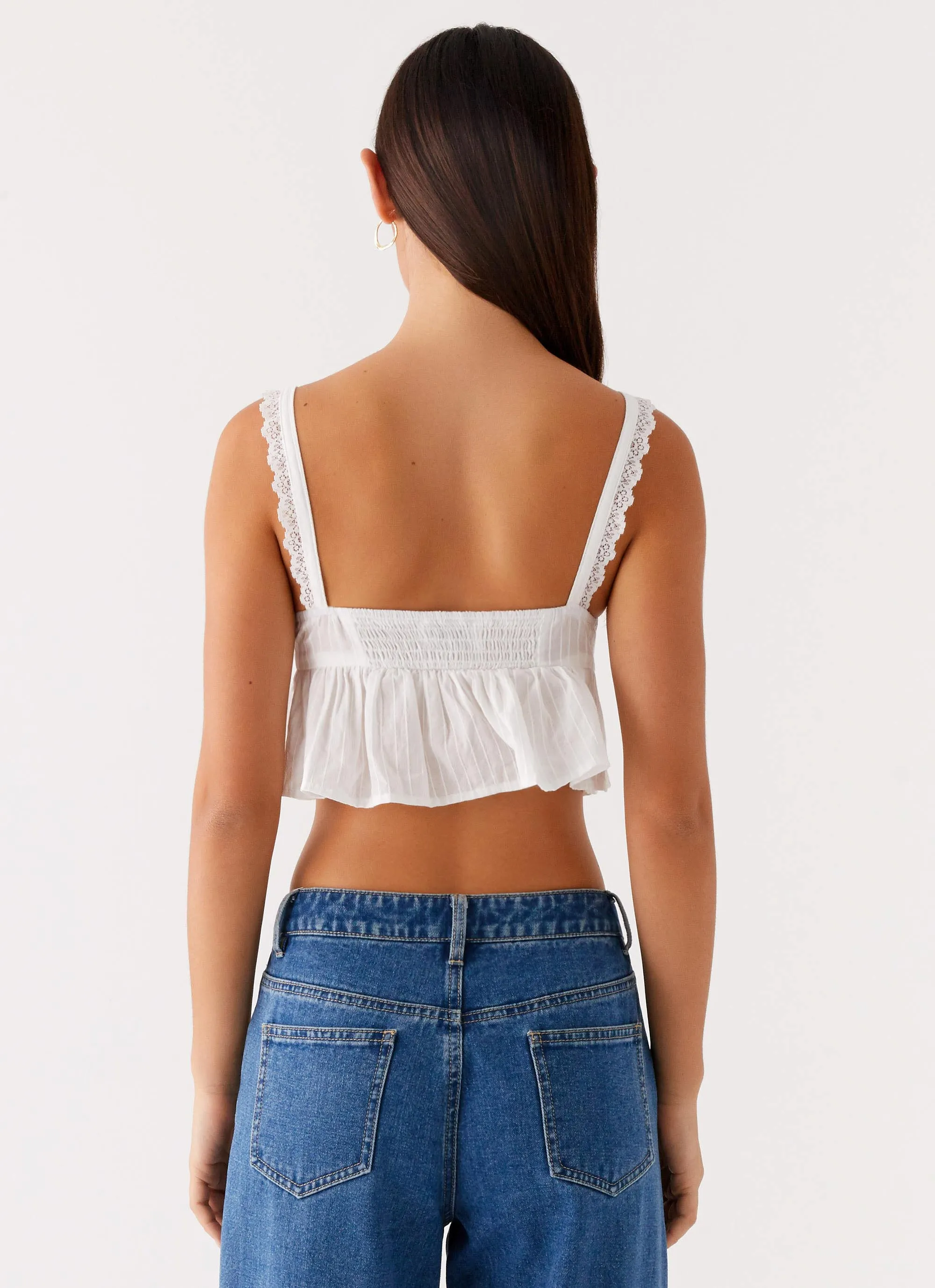 FrenchTerry Elliana Cami Top - White