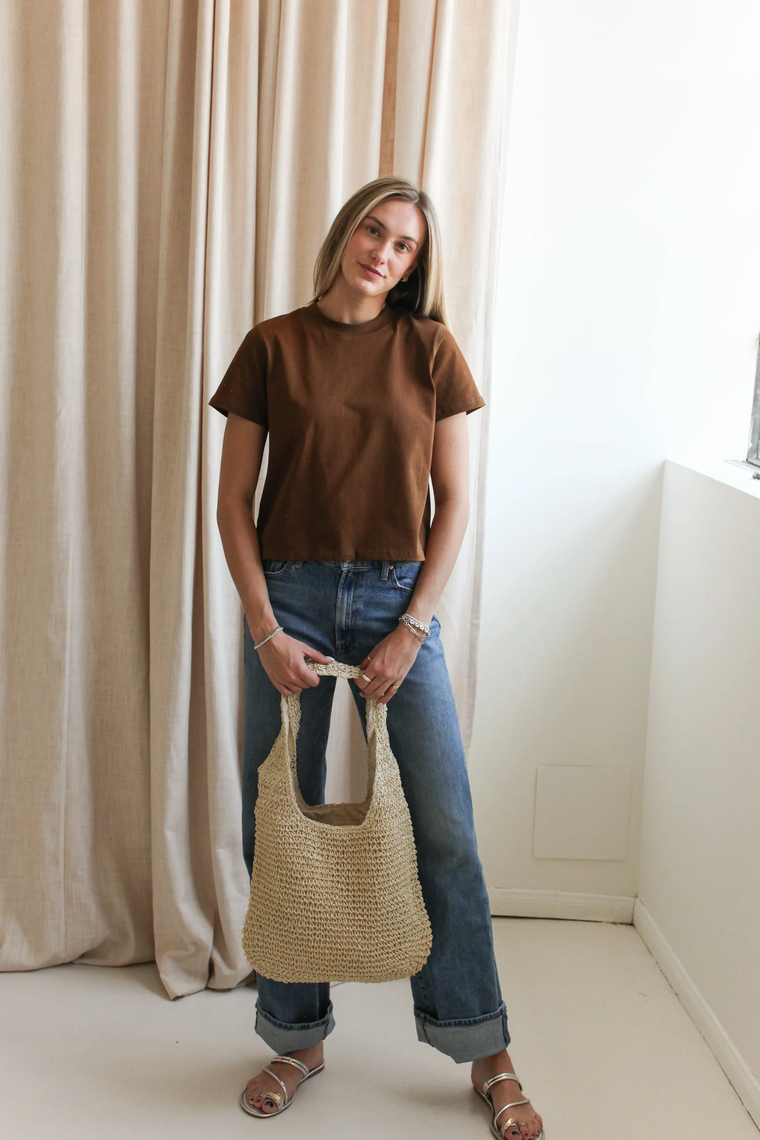 MidweightKnit Ergonomic Fit Design Elliot Tee- Brown