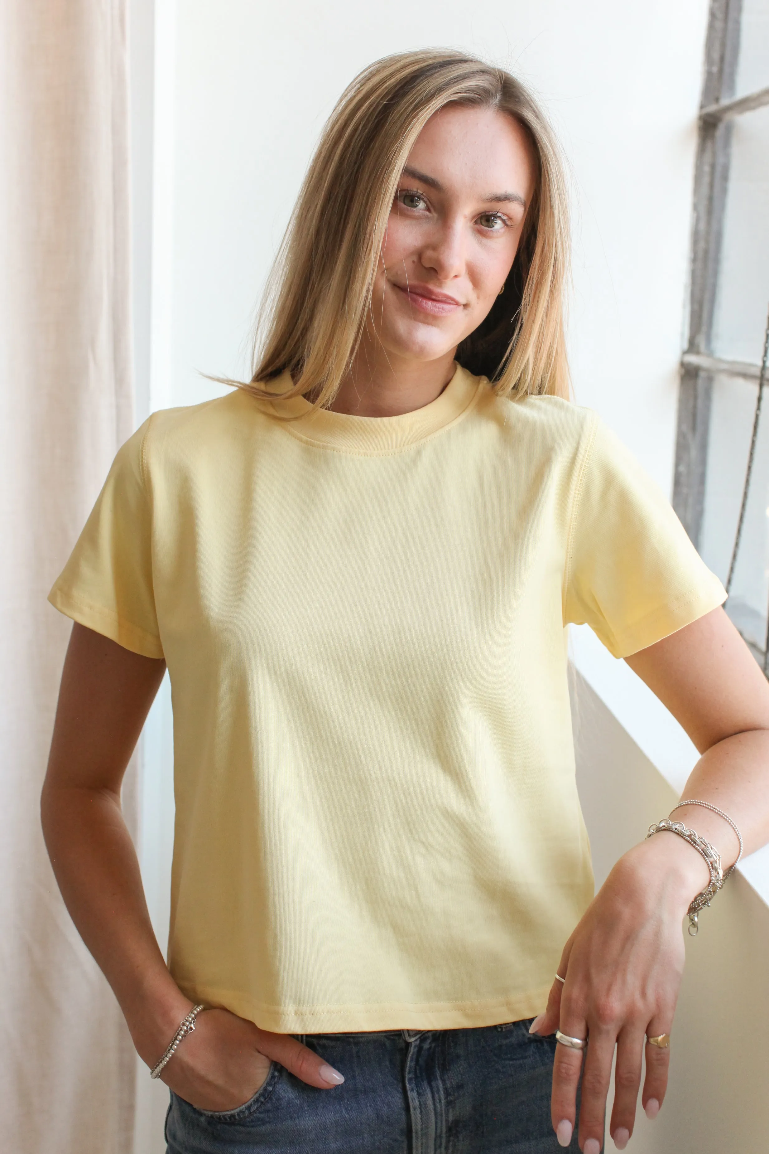 Elliot Tee- Butter Yellow All Season Wear Fabric FlexibleLayeredConstruction