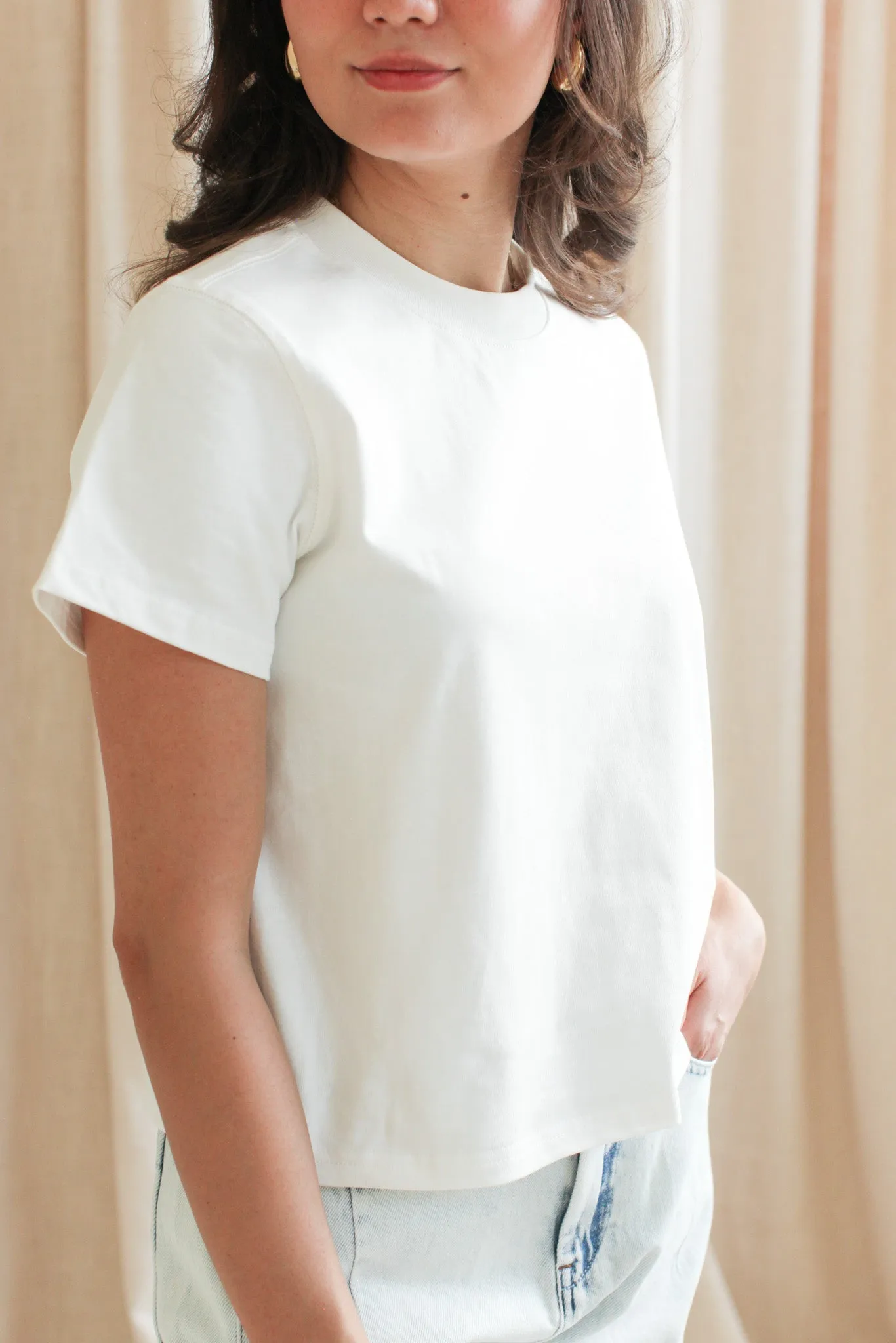 Elliot Tee White Stylish Tank Double Needle Stitching