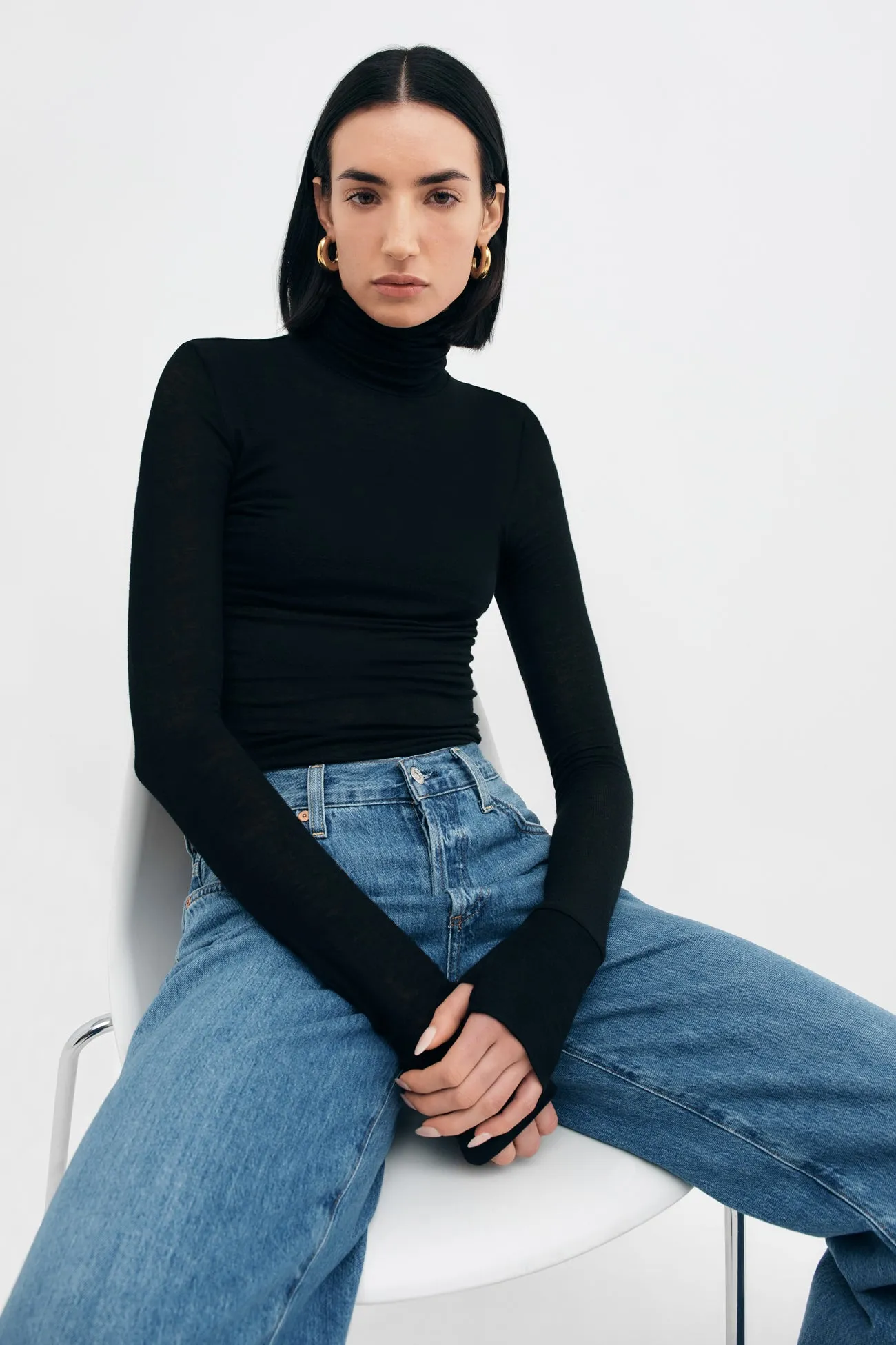 Eloise Turtleneck LowMaintenance Ribbed Collar Design