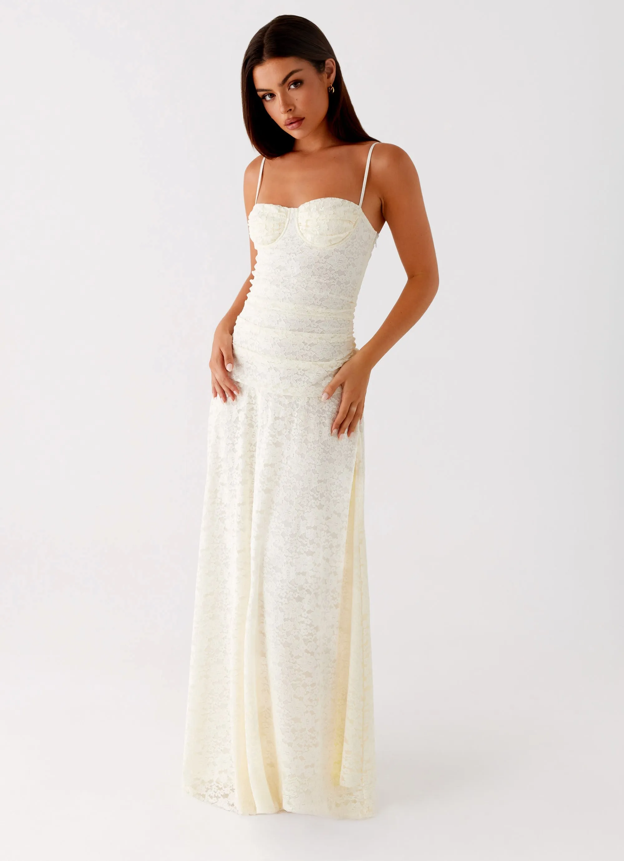 Elsa Maxi Dress - Ivory Event Glow Trendy Tailoring
