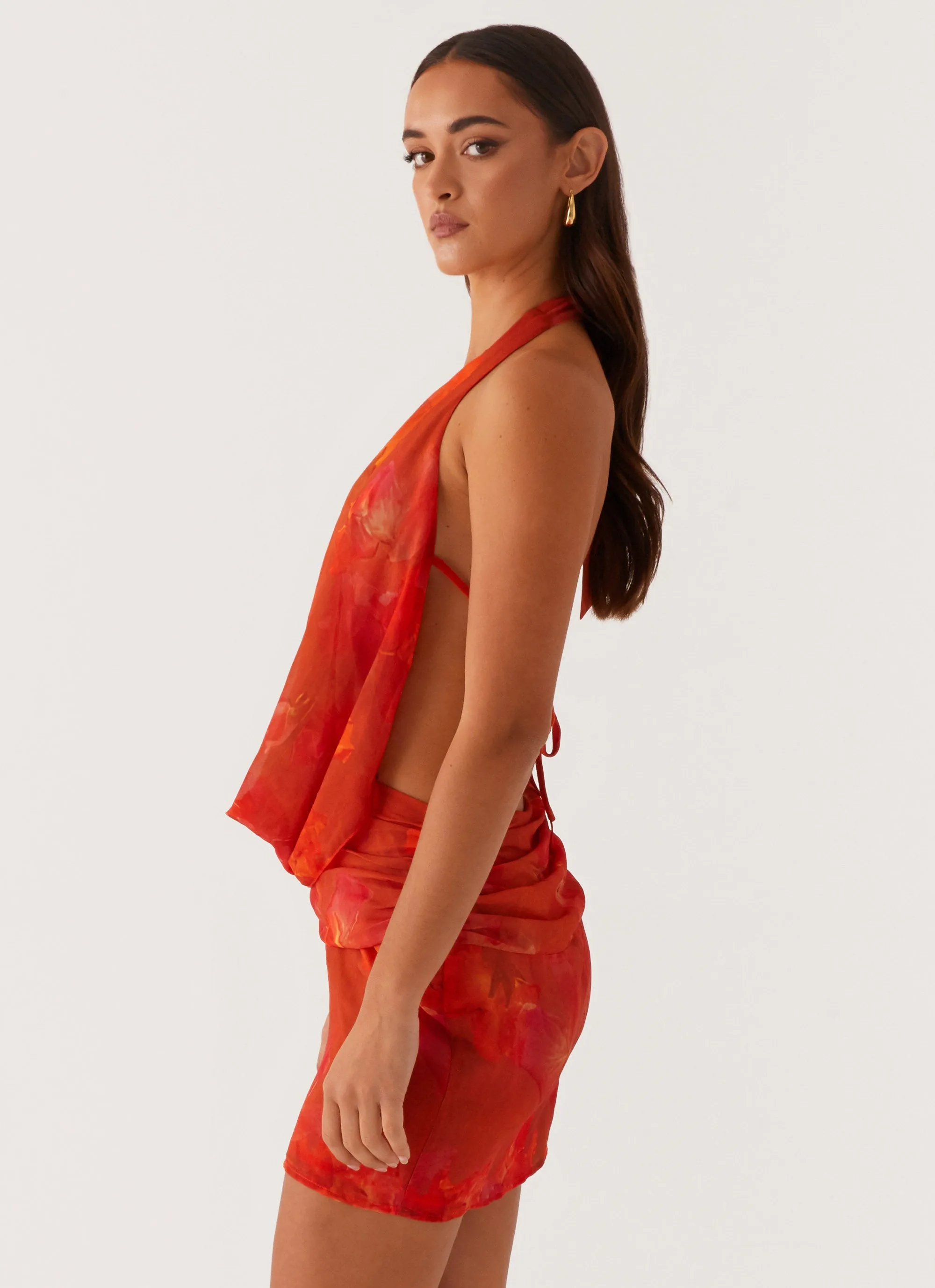 Elysia Chiffon Mini Dress - Amber Trend Ready