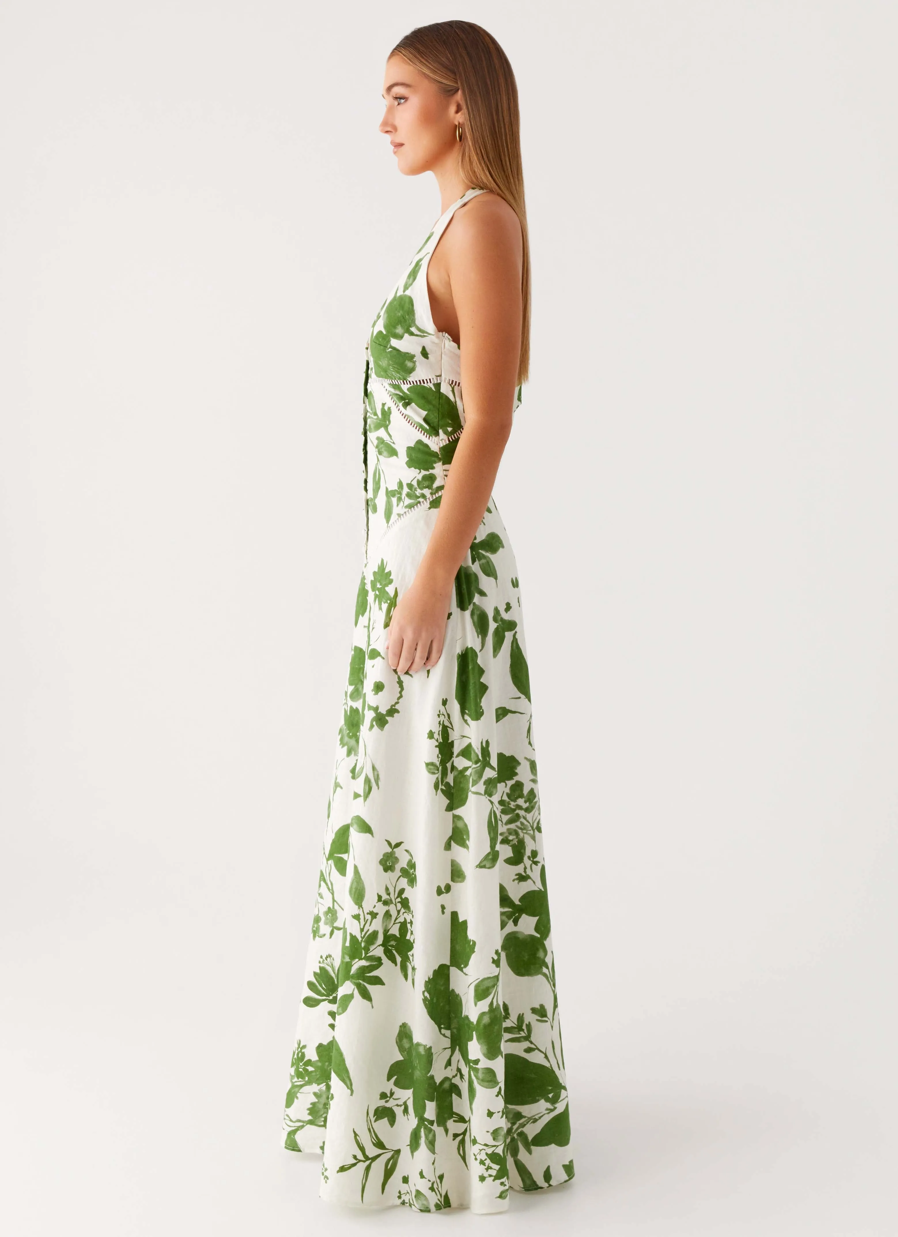 Moment Soft slim cut Ember Valley Maxi Dress - Verdant Bloom