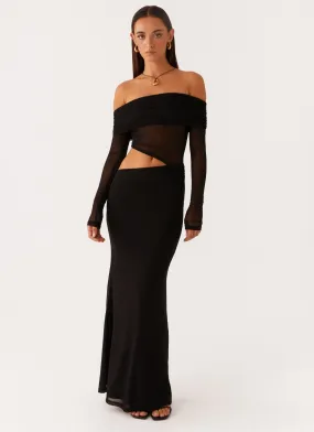 Emery Maxi Dress - Black V-Neck