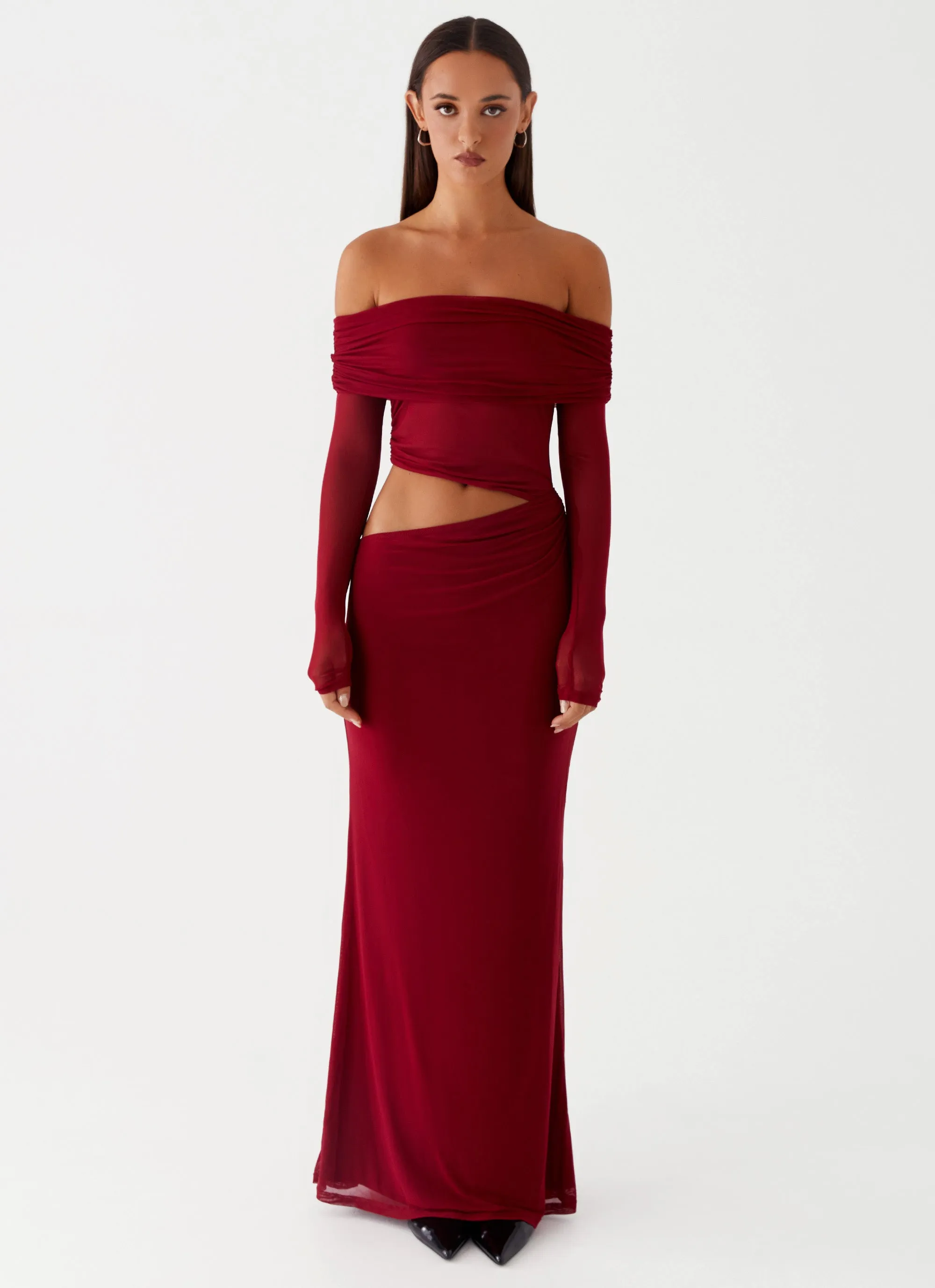 Art Spirit Casual Tones Emery Maxi Dress - Cherry Red