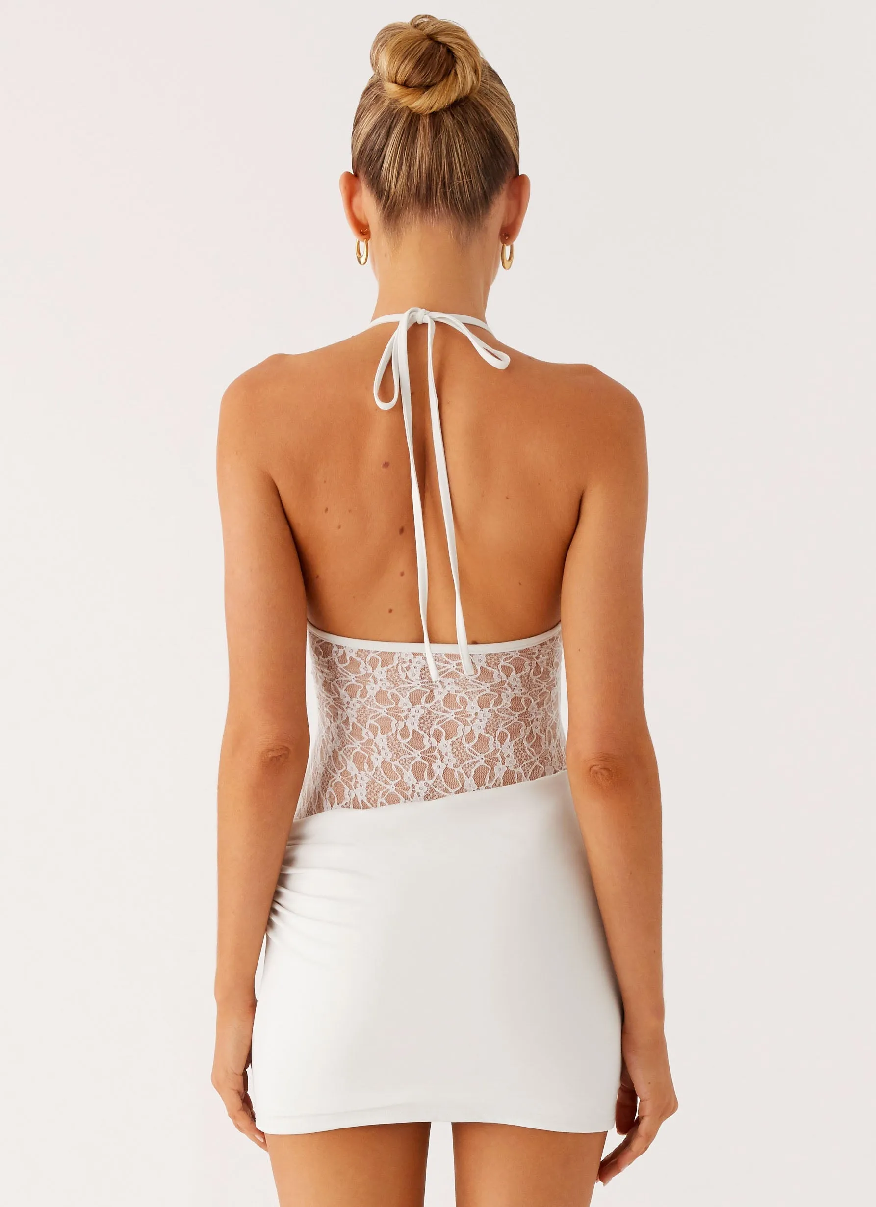 City Tones garden party Enchant Lace Mini Dress - Ivory