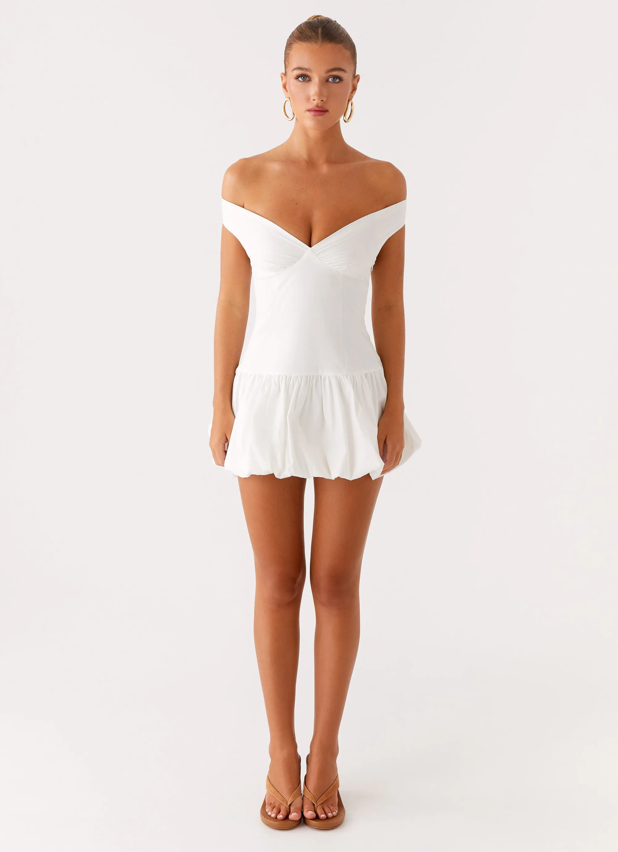 Endless Romance Off Shoulder Mini Dress - White Personality Style