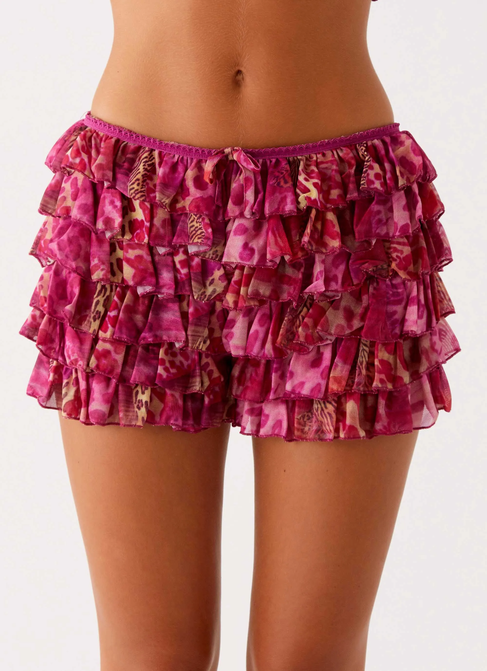 Quick Release Buckle Entertain Me Bloomer Shorts - Lavender Lagoon