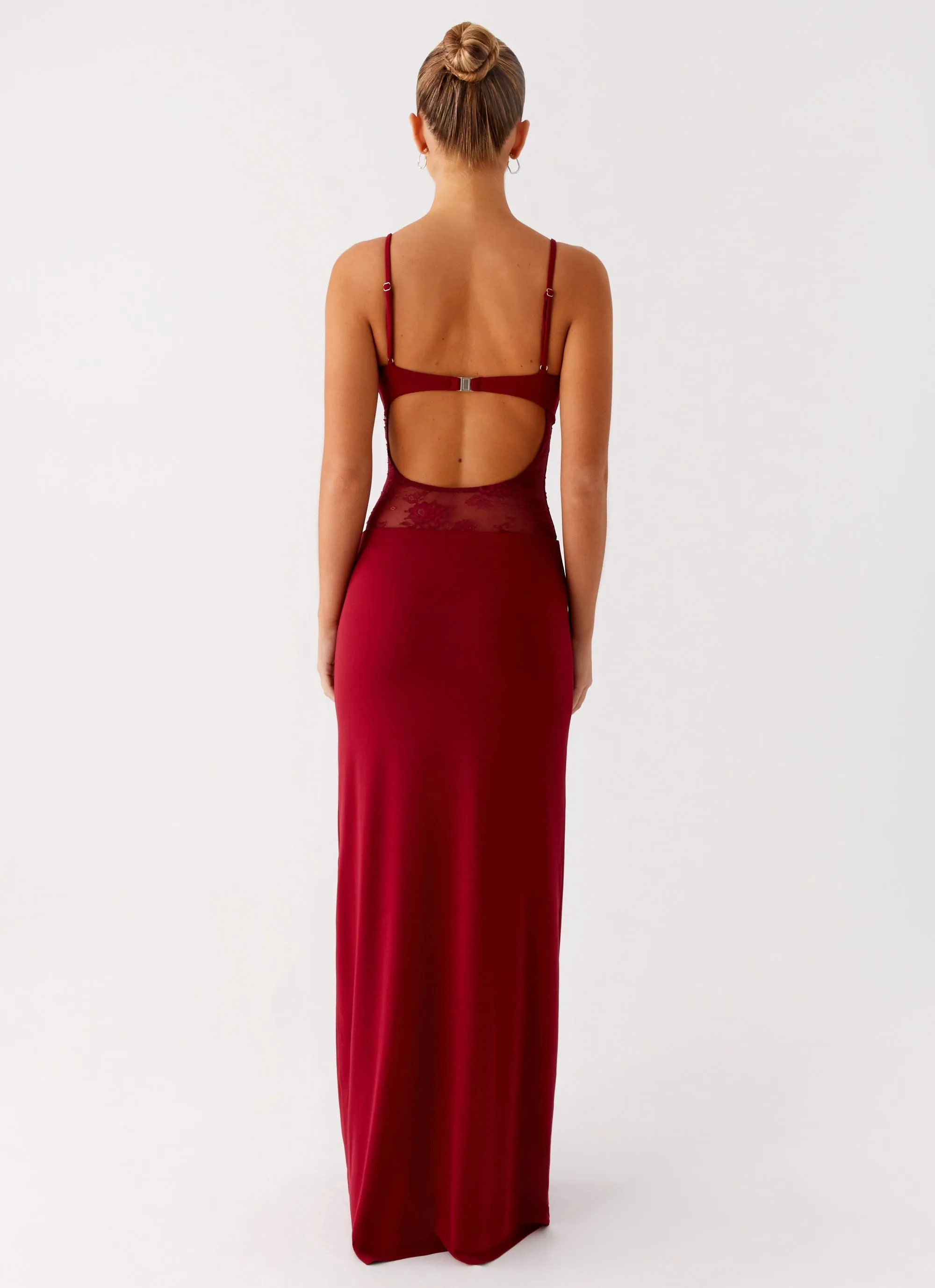 Bow Soft Envy Maxi Dress - Maroon