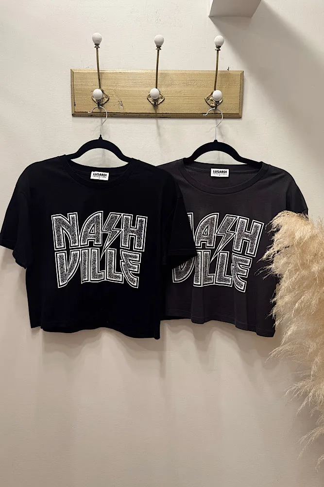 Nashville Riot Crop Tee V-neck Blouse NonIrritating Seams