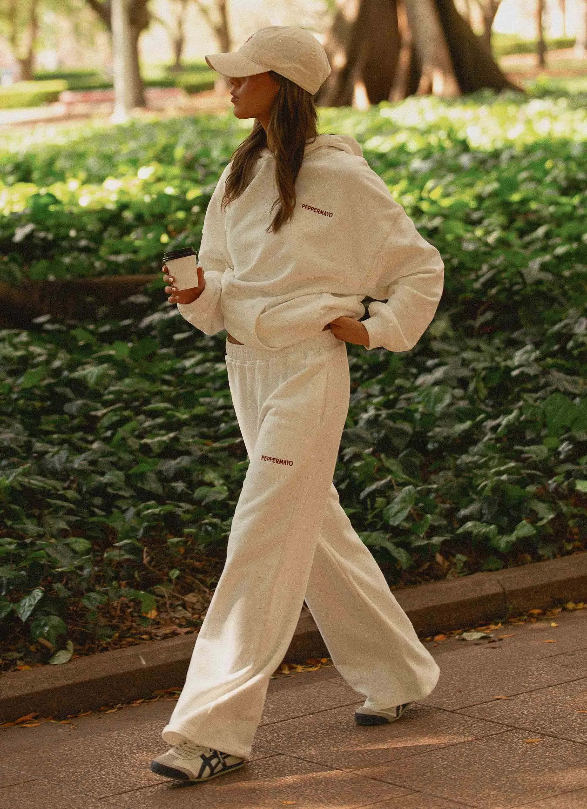 Layered Look Signature Sweatpants - Ivory