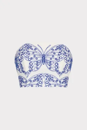Butterfly Eyelet Strapless Crop Top CarbonNeutral Production