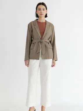 Olena Jacket Taupe Reinforced Shoulder Padding City Layer Style