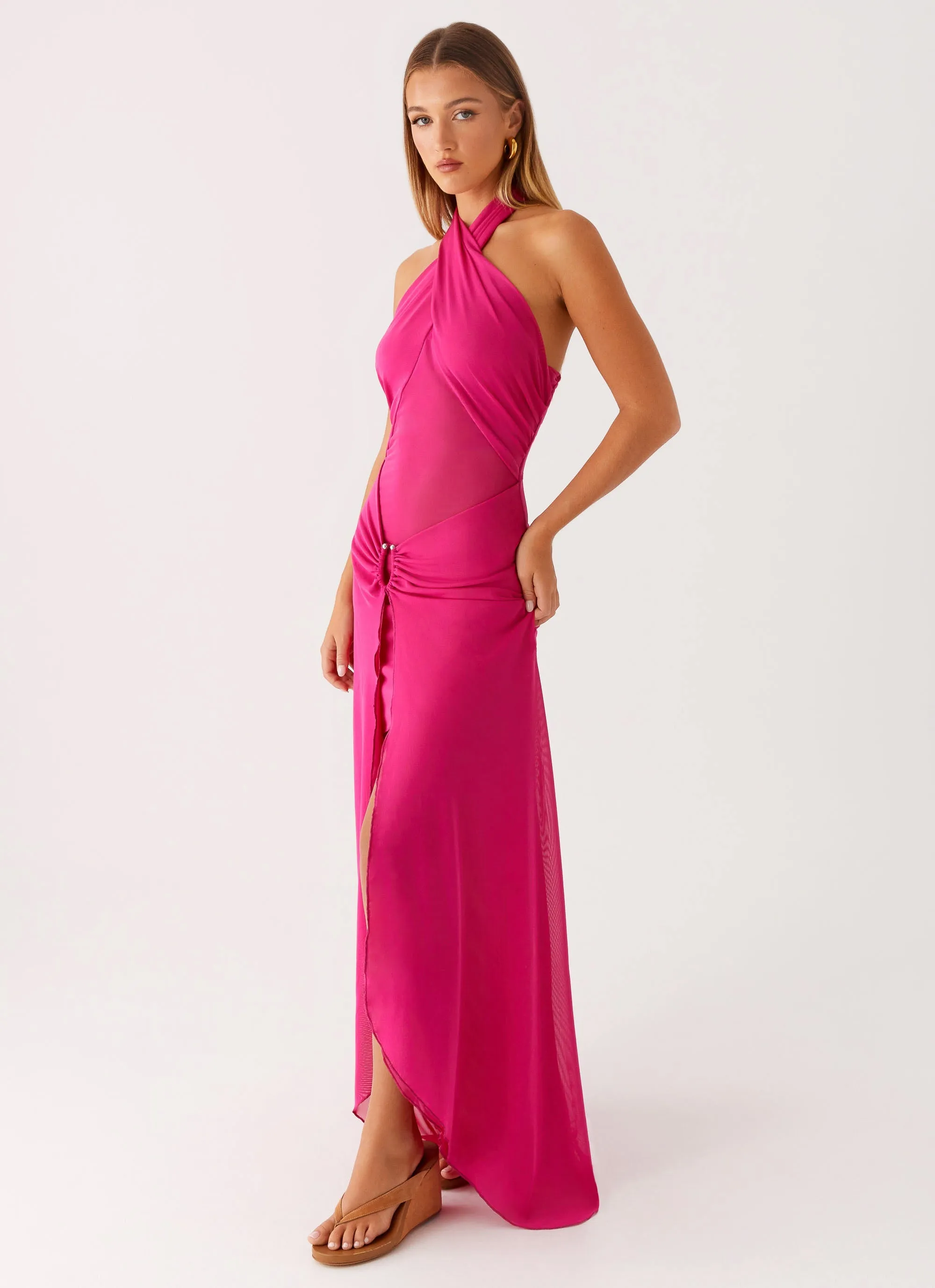 Ericka Maxi Dress - Hot Pink soft look
