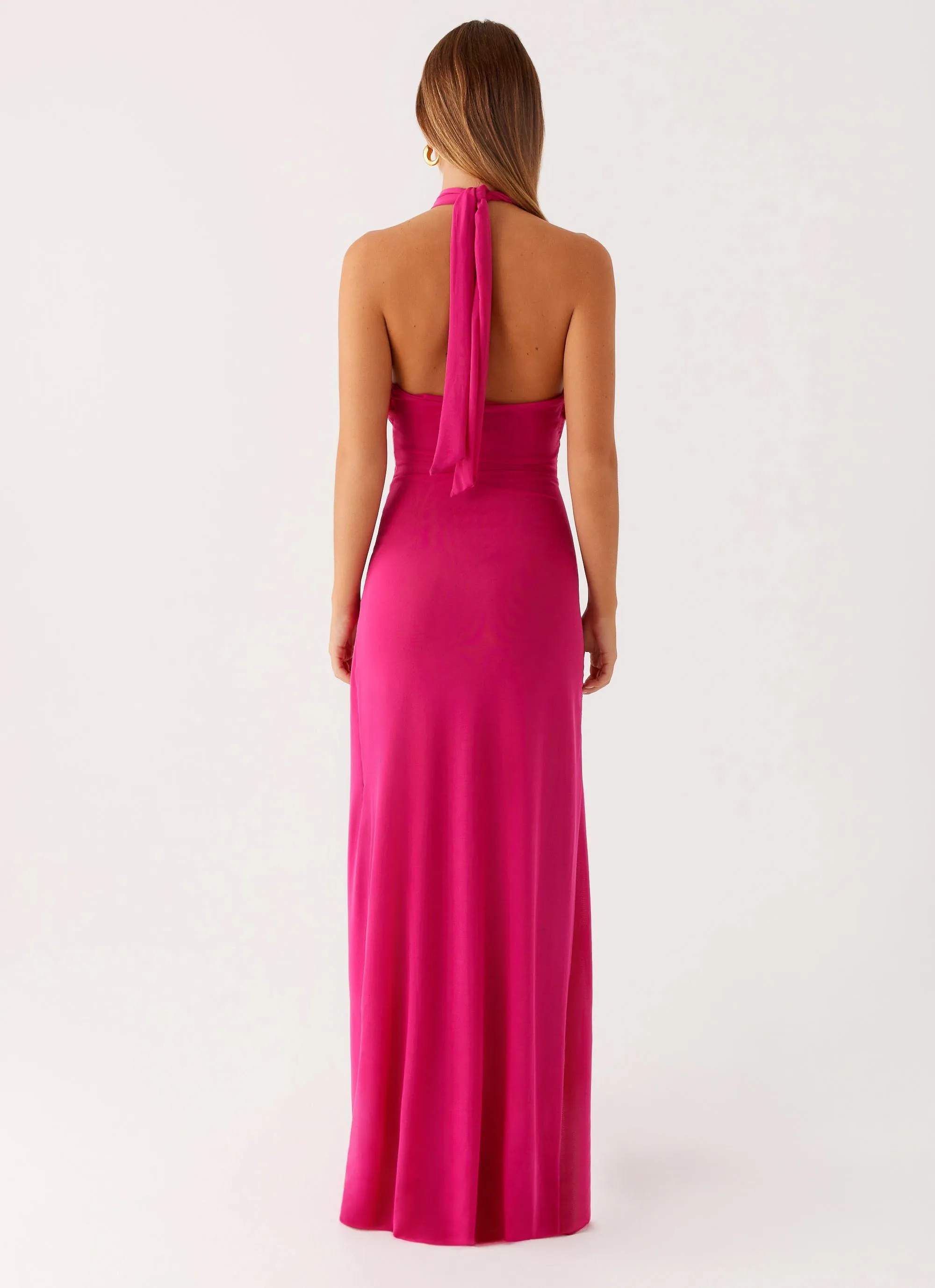 Dreamy Drape flattering appearance Ericka Maxi Dress - Hot Pink
