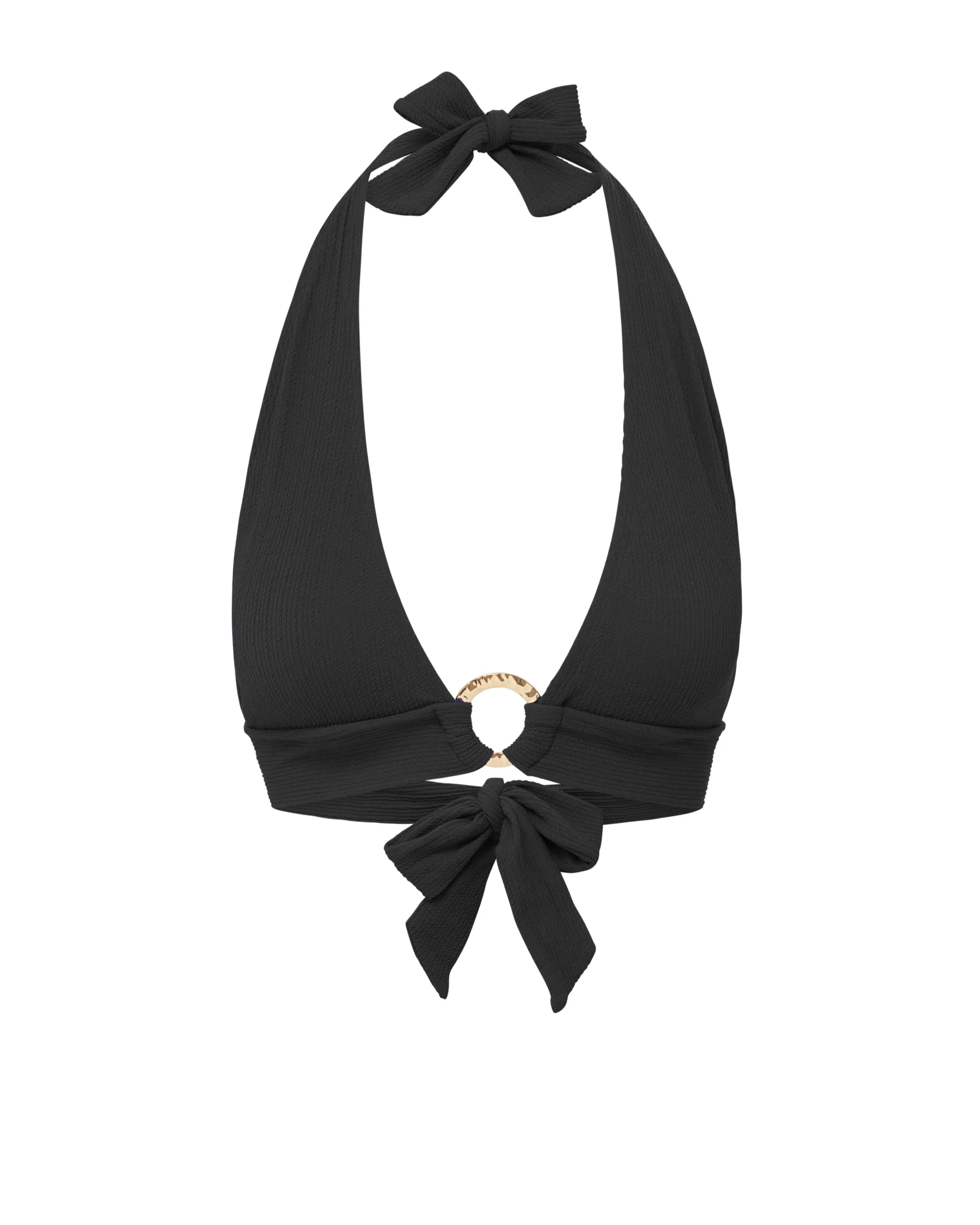 Form Fitting Swim Dress Erin Top Black Texture