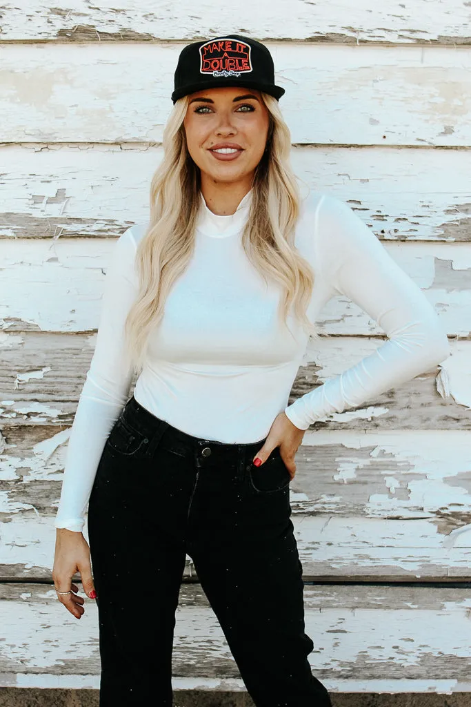 Essential Turtleneck Long Sleeve Bodysuit - White ButterSoft Handfeel