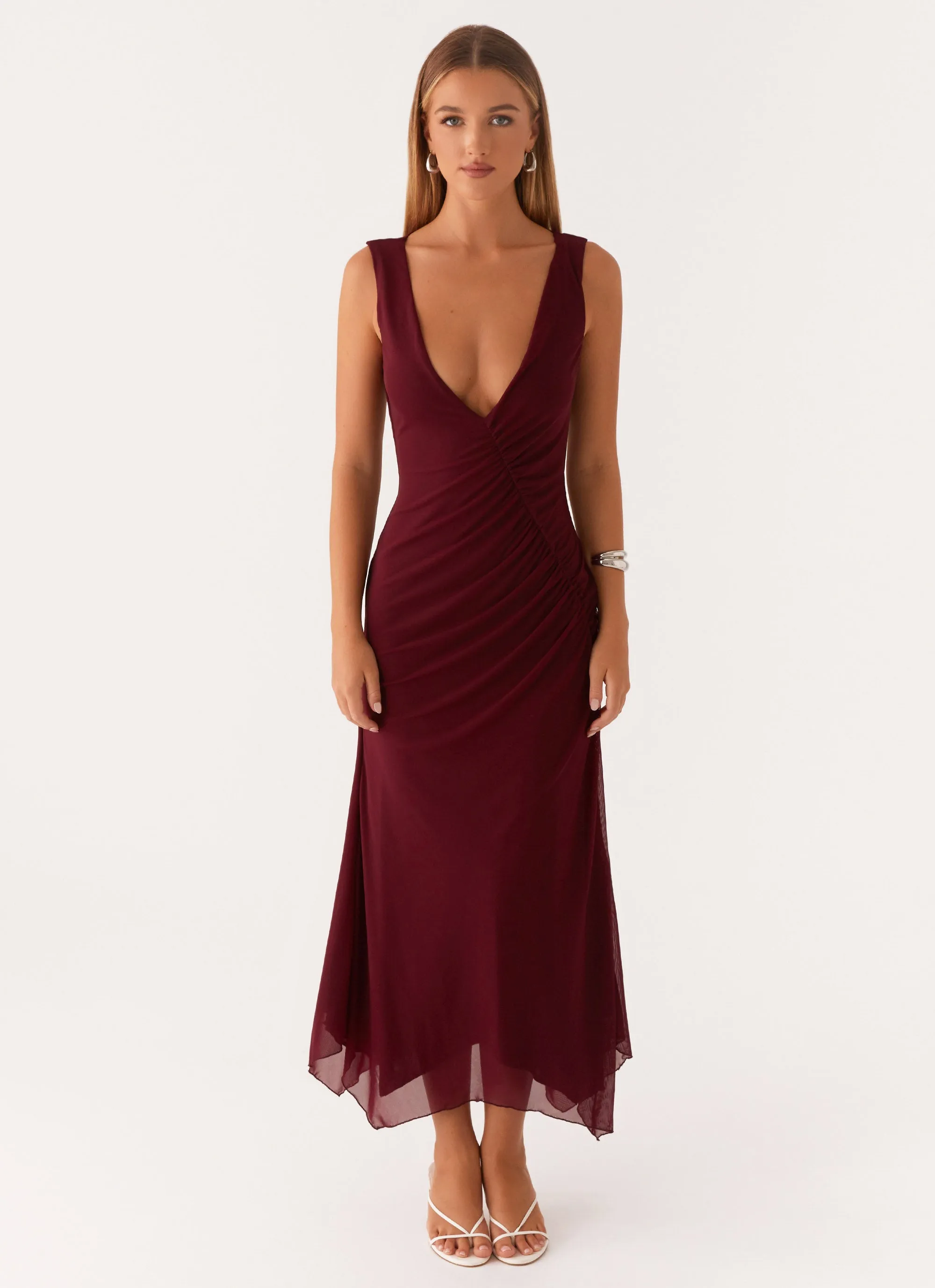 Seasonal Must-Have Murphy Maxi Dress - Deep Maroon