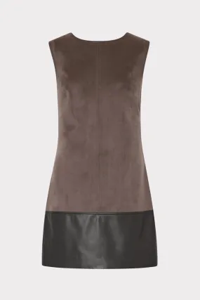 Street Casual Eve Suede Leather Combo Shift Dress