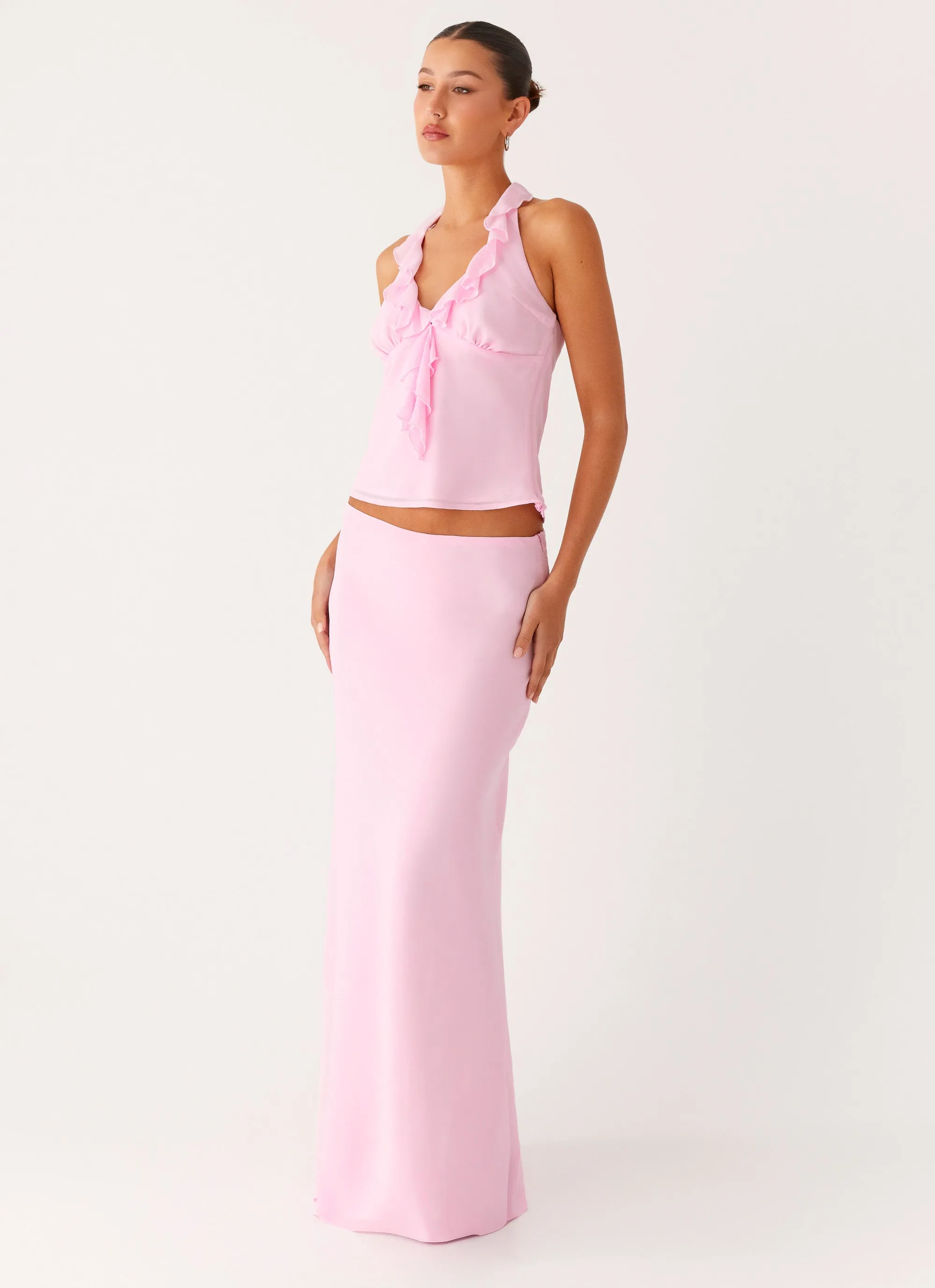 Star Girl Maxi Skirt - Baby Pink Fresh Look Clean Finish