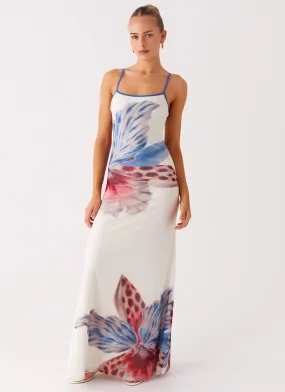 Wide Hemline Everett Maxi Dress - White Sea Bloom