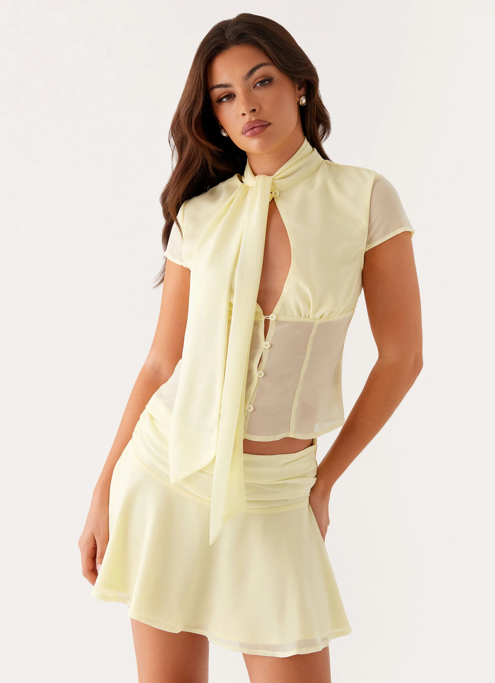Colby Mini Skirt - Lemon Relaxed Feel