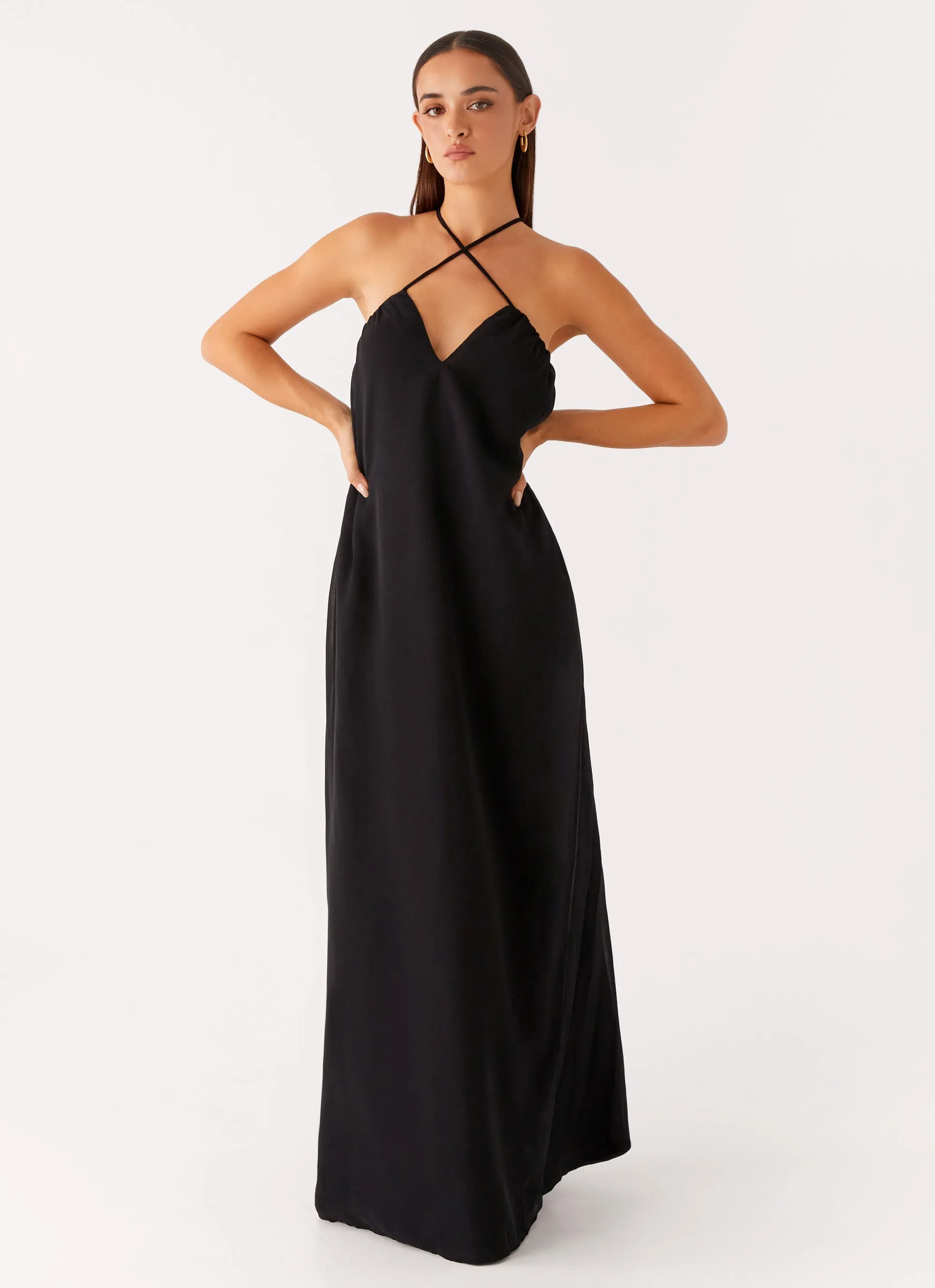 Saba Maxi Dress - Black EcoFriendlyDye PlushLining