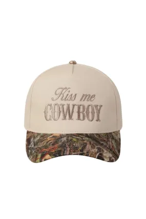 Kiss Me Cowboy Two Tone Camo Hat- Ivory Magnetic Closure System RipstopFabric