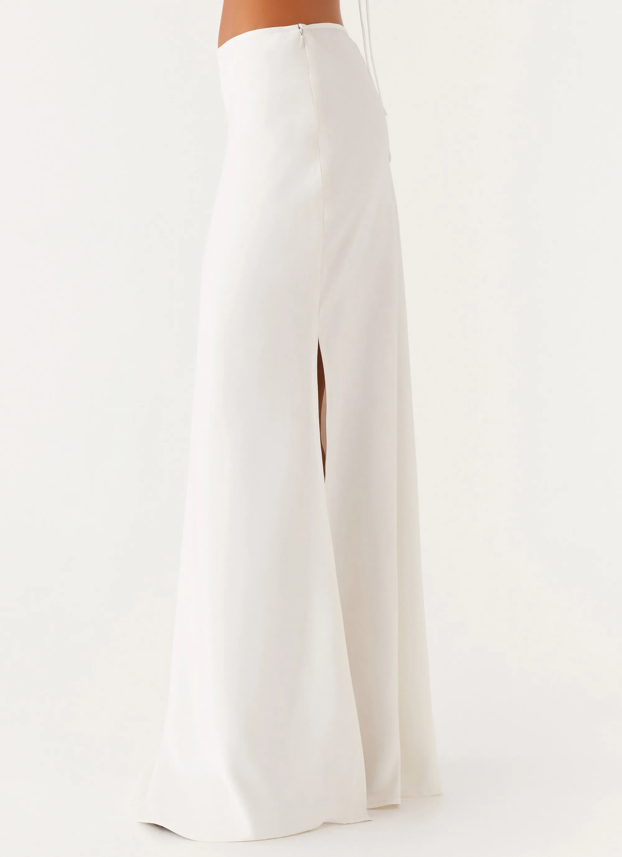 Comfort Innovation Chill Tones Mina Satin Maxi Skirt - White